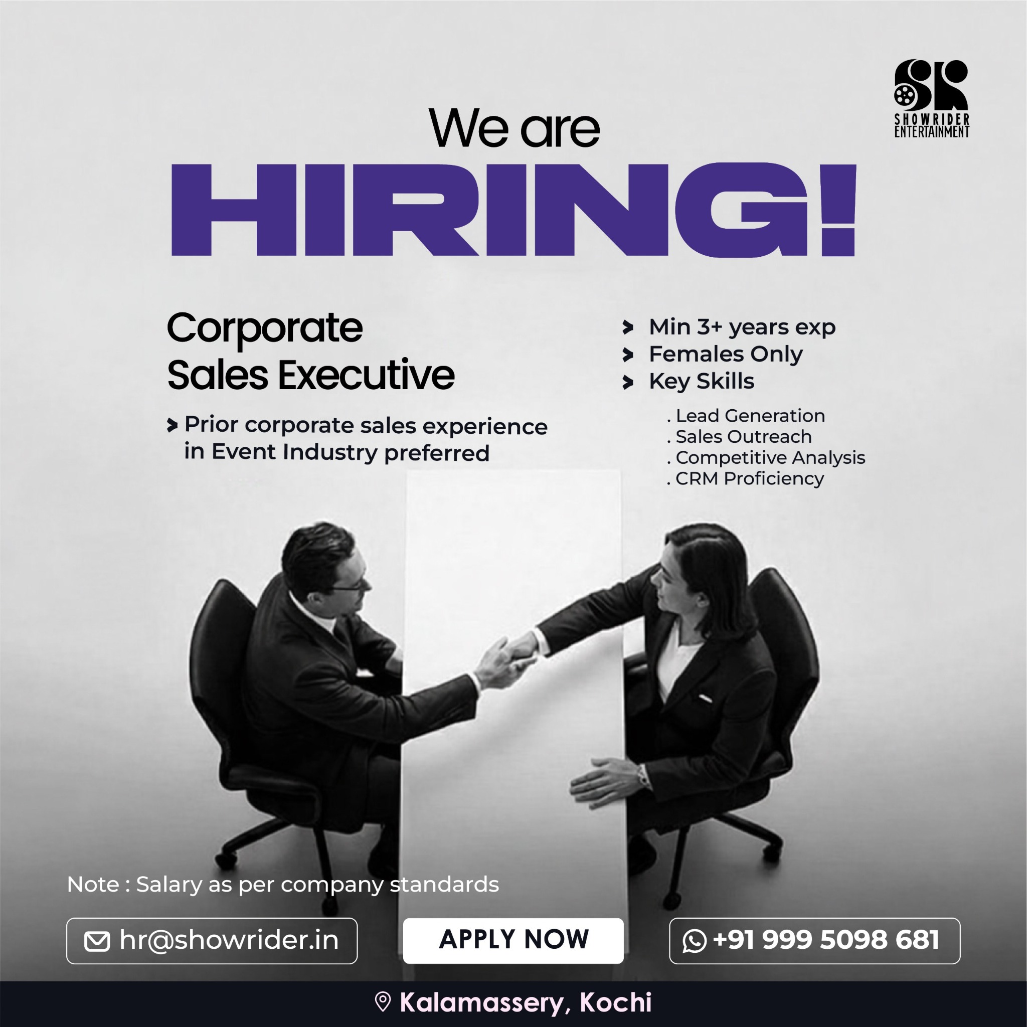 Showrider Entertainment Facebook ad: Join Our Sales Team