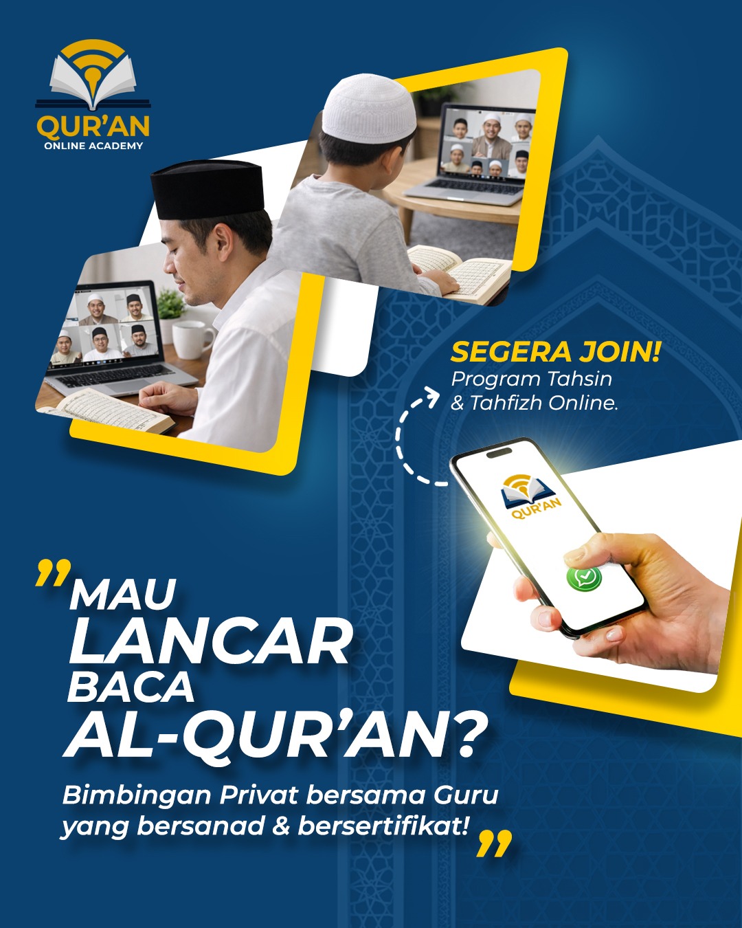Qur'an Online Academy Facebook ad: Bersanad & Bersertifikat