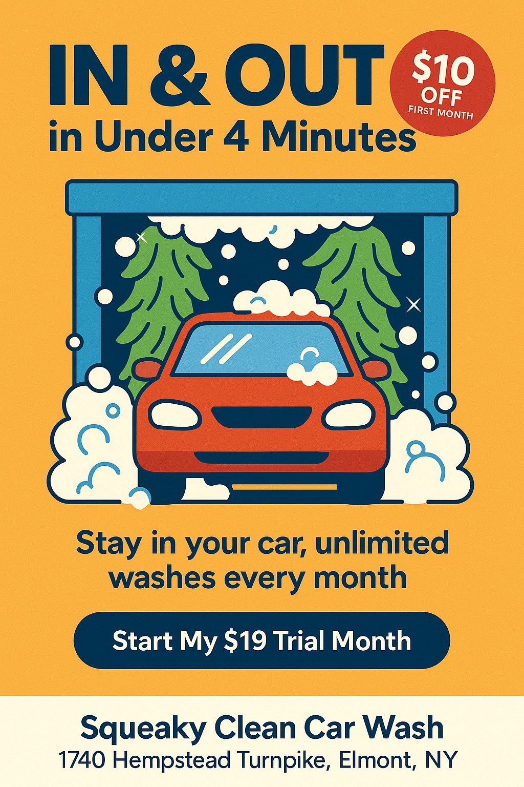 Squeaky Clean Car Wash Facebook ad