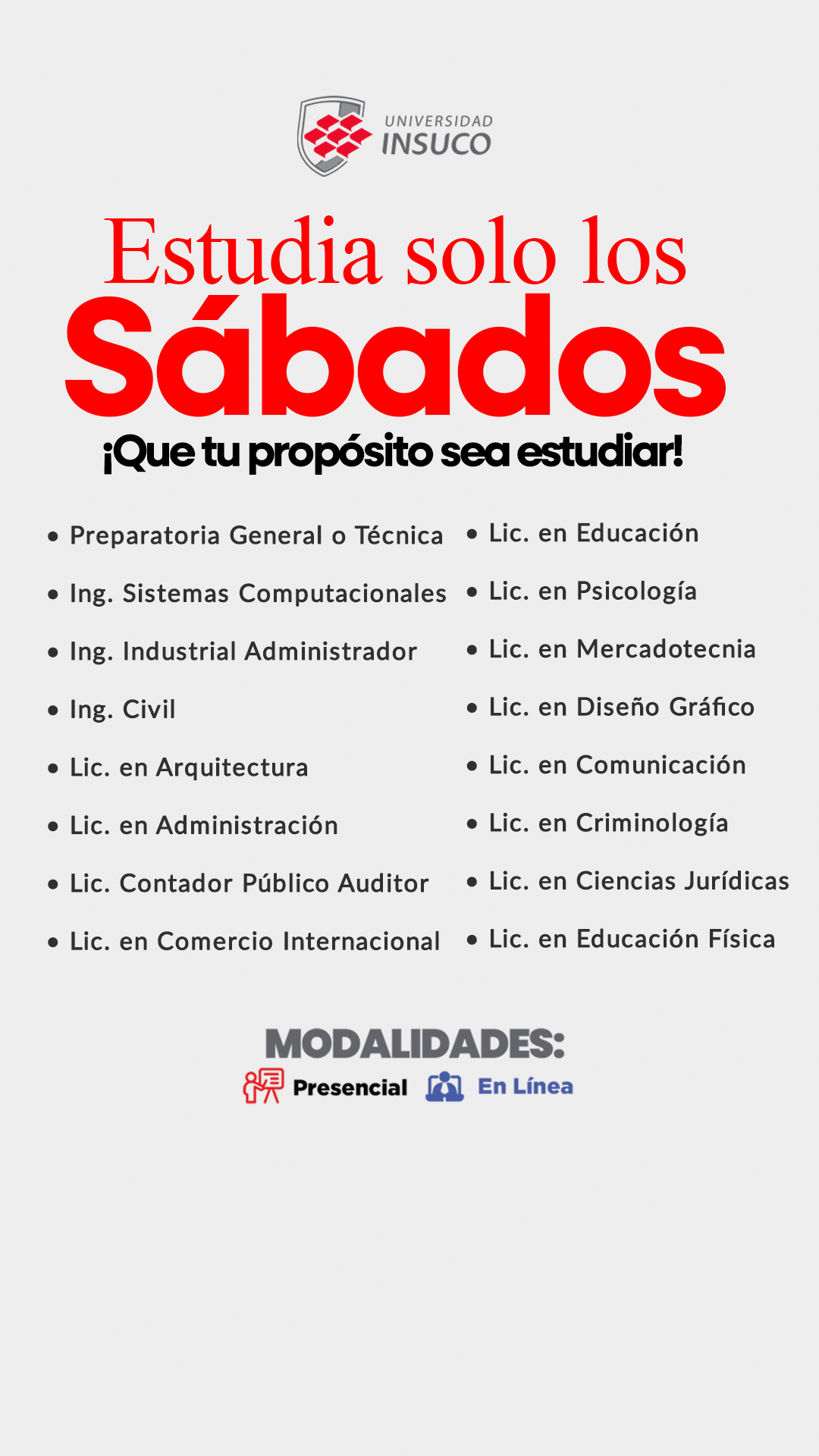 Universidad INSUCO Facebook ad from Dec 15, 2025