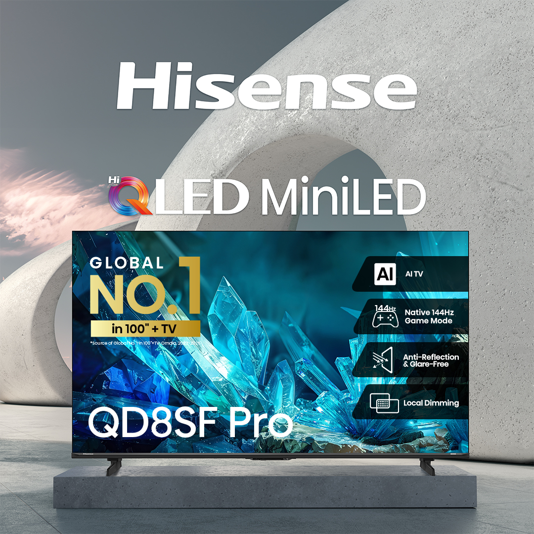 Hisense Facebook ad: The QD8SF Pro AI TV series brings Mini-LED…