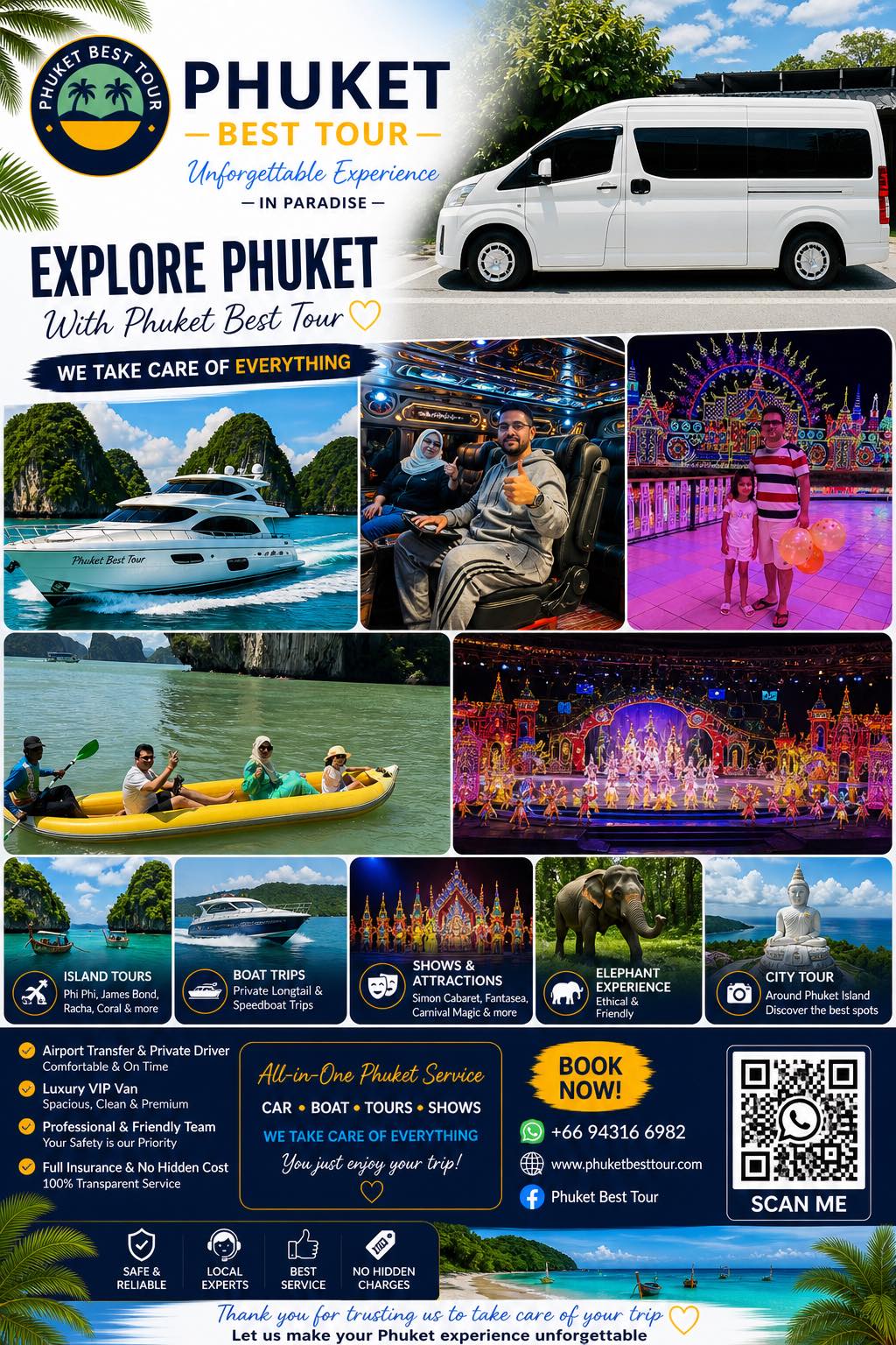 Phuket Best Tour Facebook ad: All-in-One Phuket Service by Phuket Best Tour