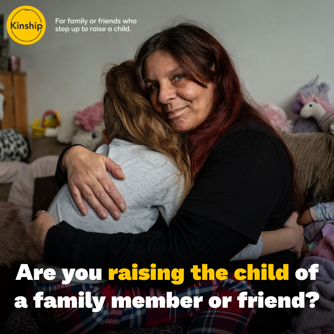Kinship Facebook ad: Sign up for free information, advice and support