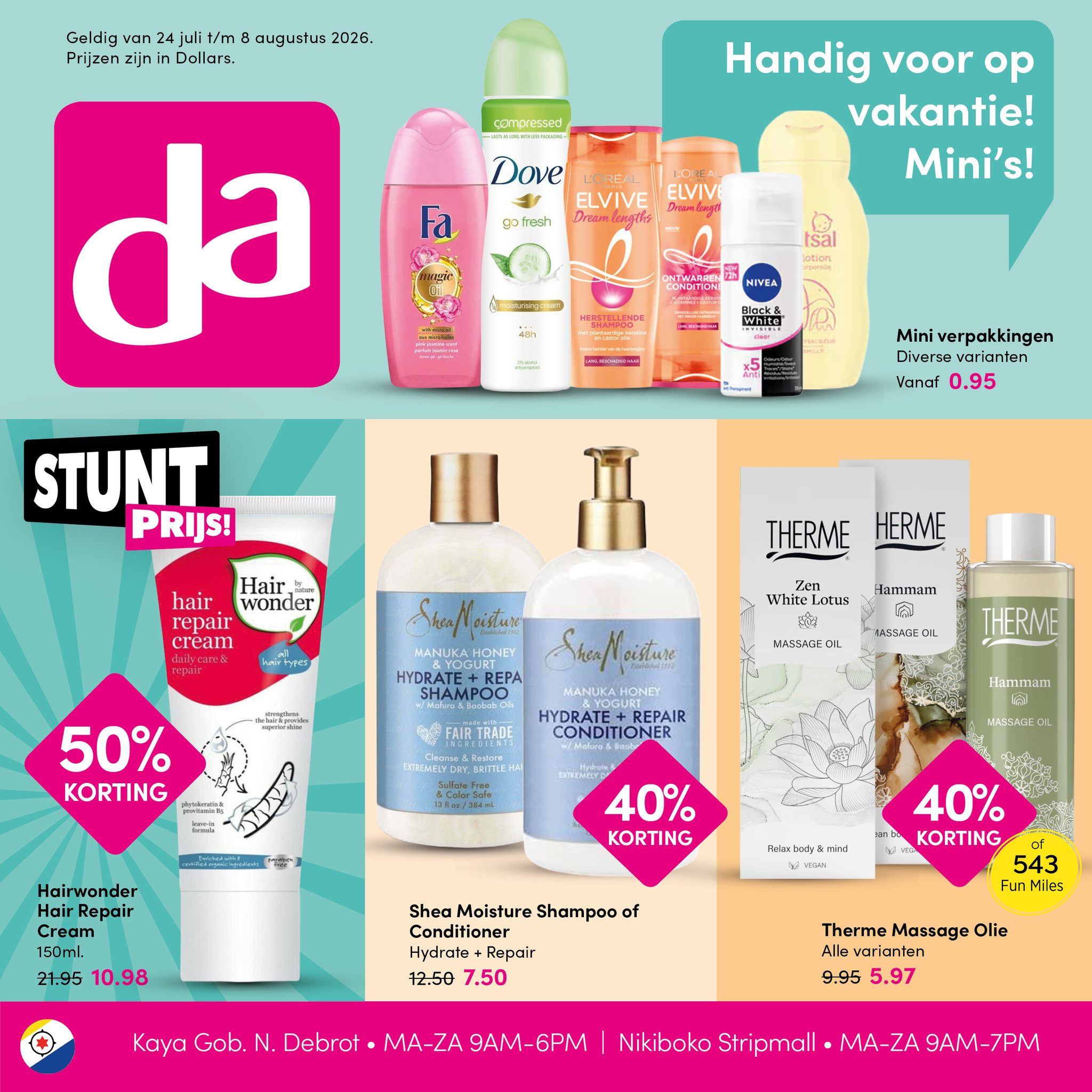 Da Drogist Bonaire Facebook ad