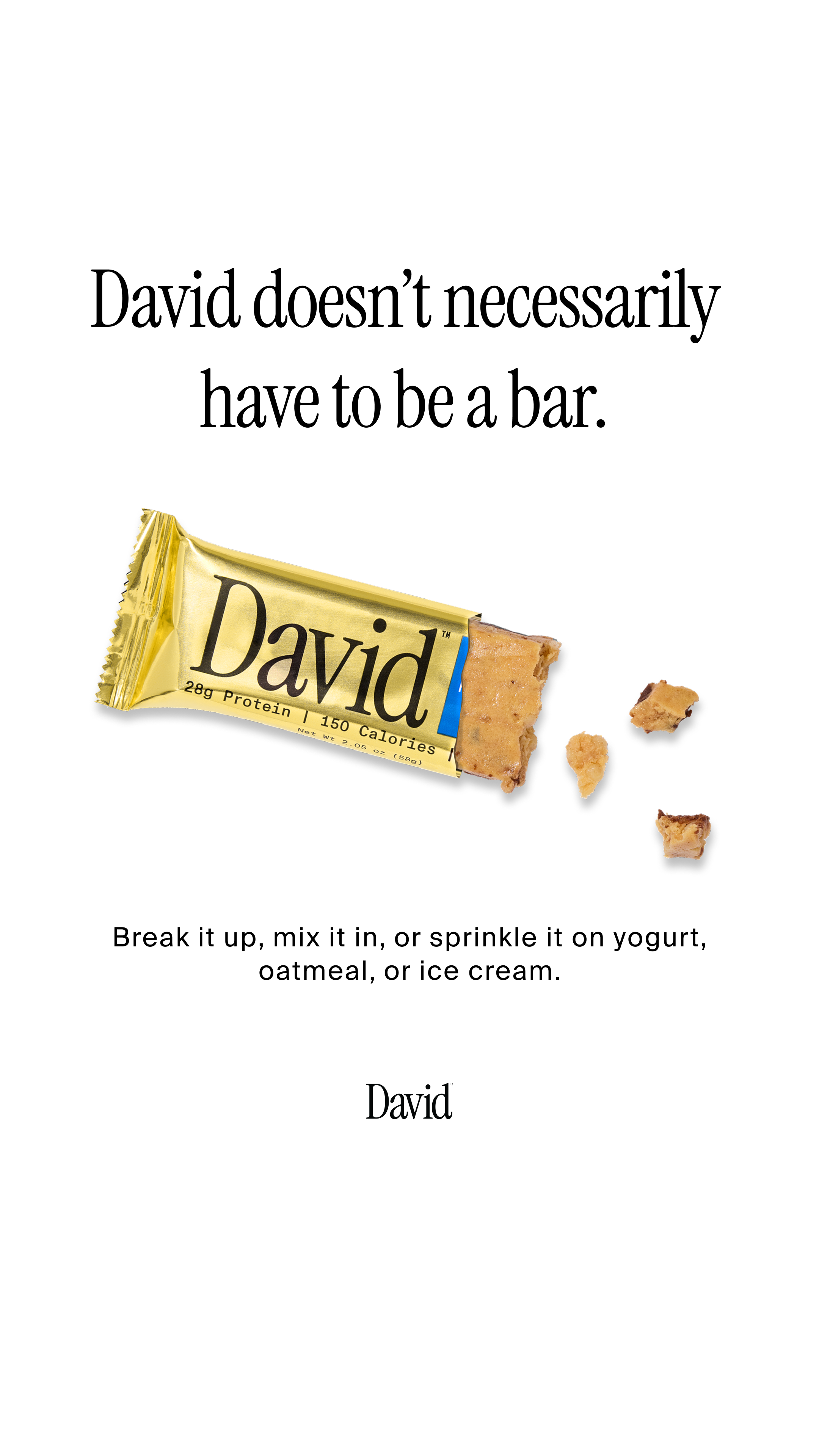David Protein Facebook ad
