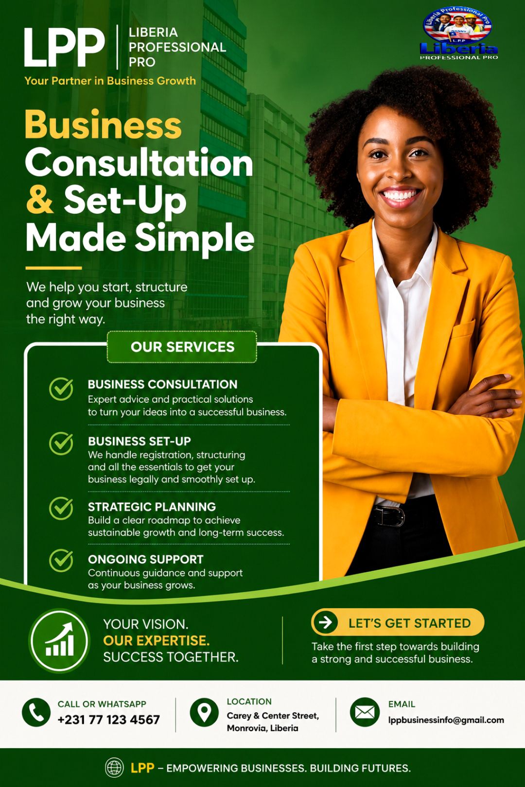 Liberia Professional Pro Facebook ad: Start Your Business the Right Way!