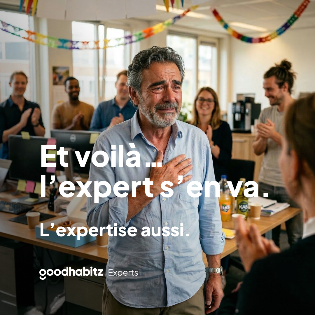 GoodHabitz Facebook ad: Lorsque les experts partent, les connaissances de votre…