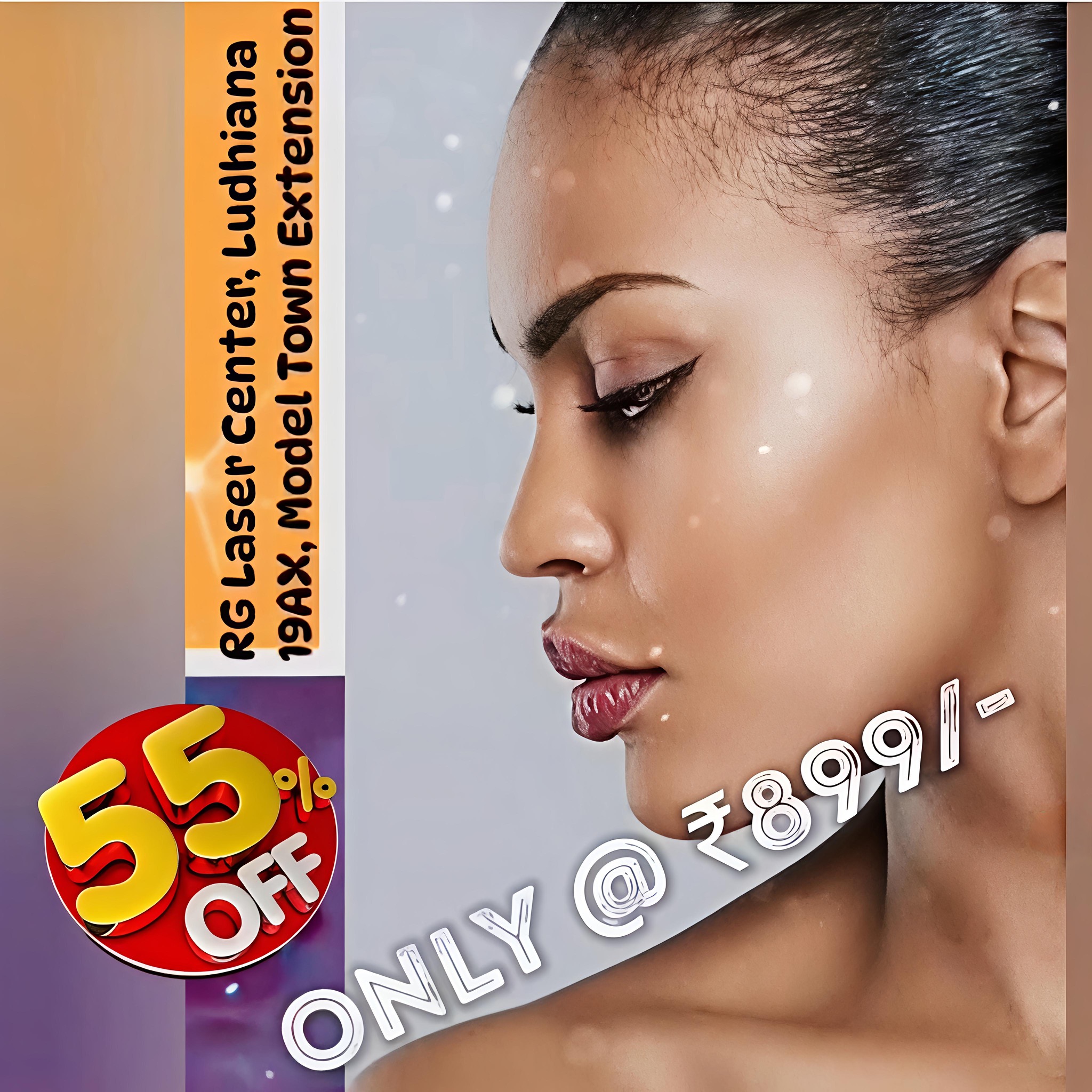 RG Laser Center, Ludhiana Facebook ad: Tired of dull skin, stubborn hair, or hair…