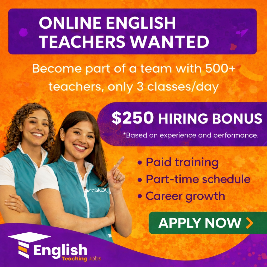English Teaching Jobs Facebook ad