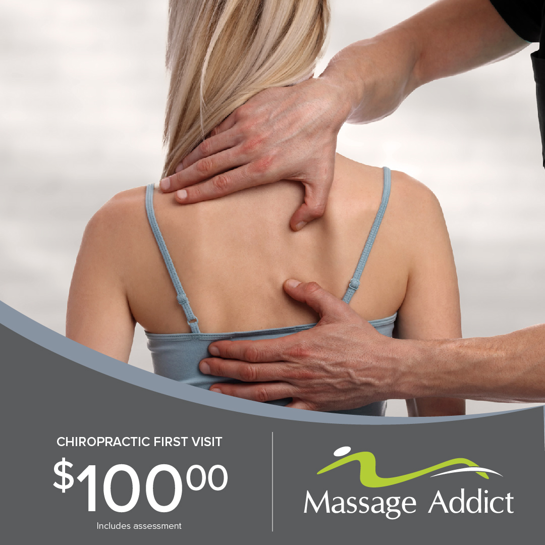 Massage Addict Facebook ad: Now Offering Chiropractic Care