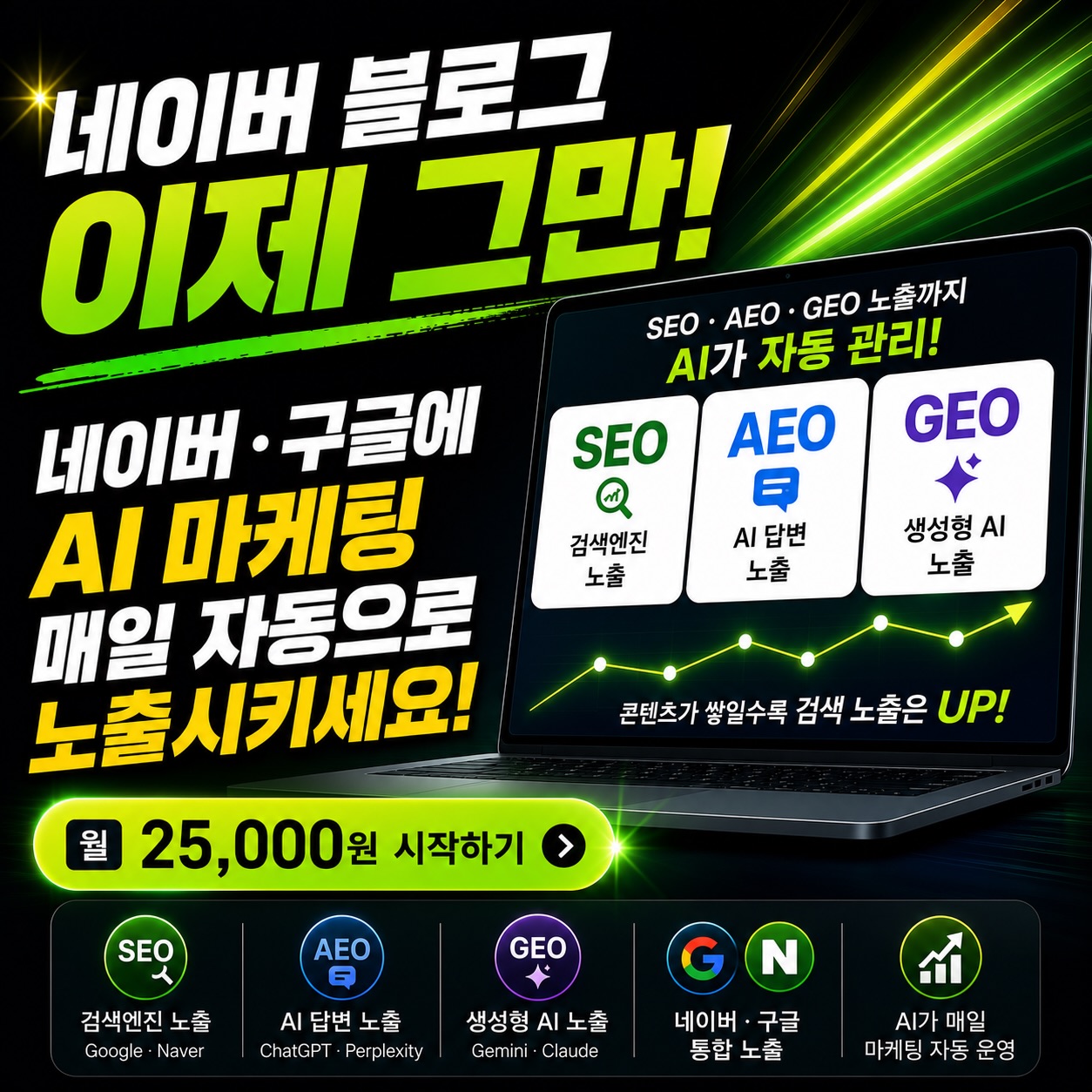 The Gloey Facebook ad: 네이버 블로그 이제 그만!