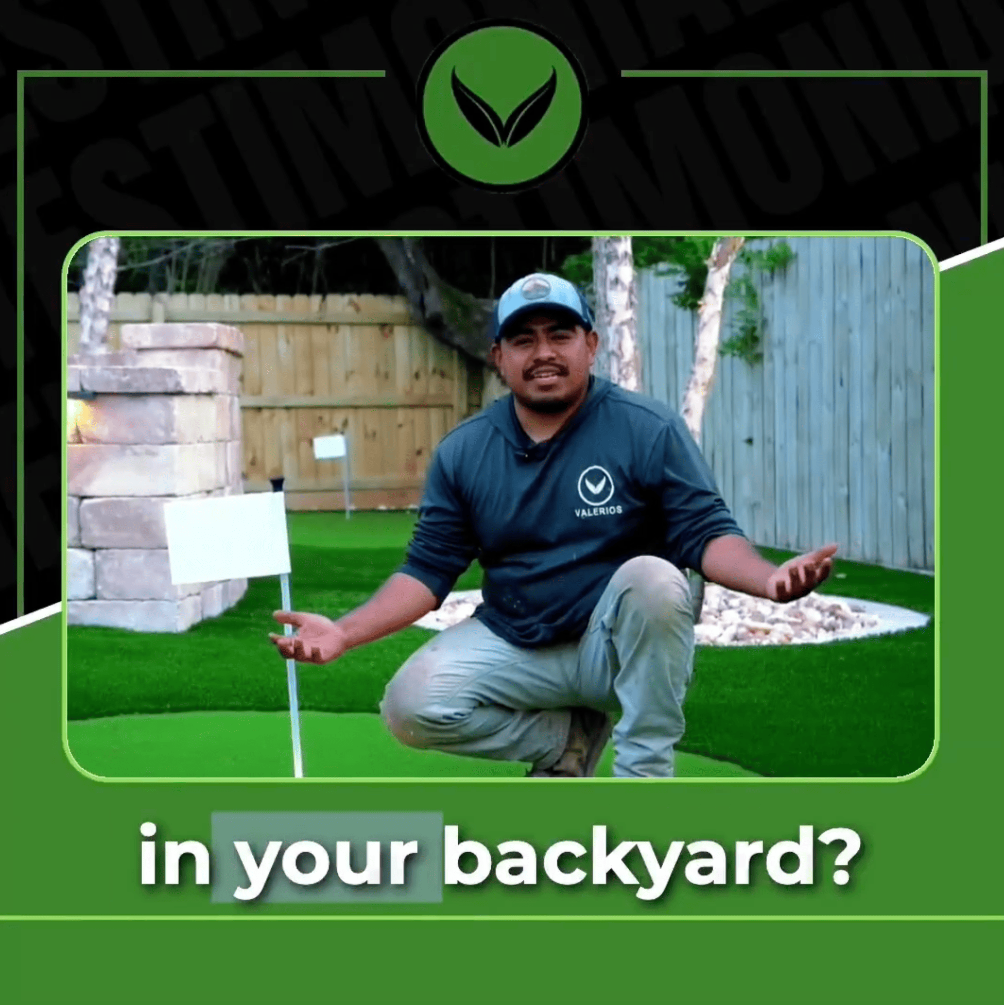 Valerio's Landscaping & Maintenance Facebook ad: What if your backyard had its own putting…