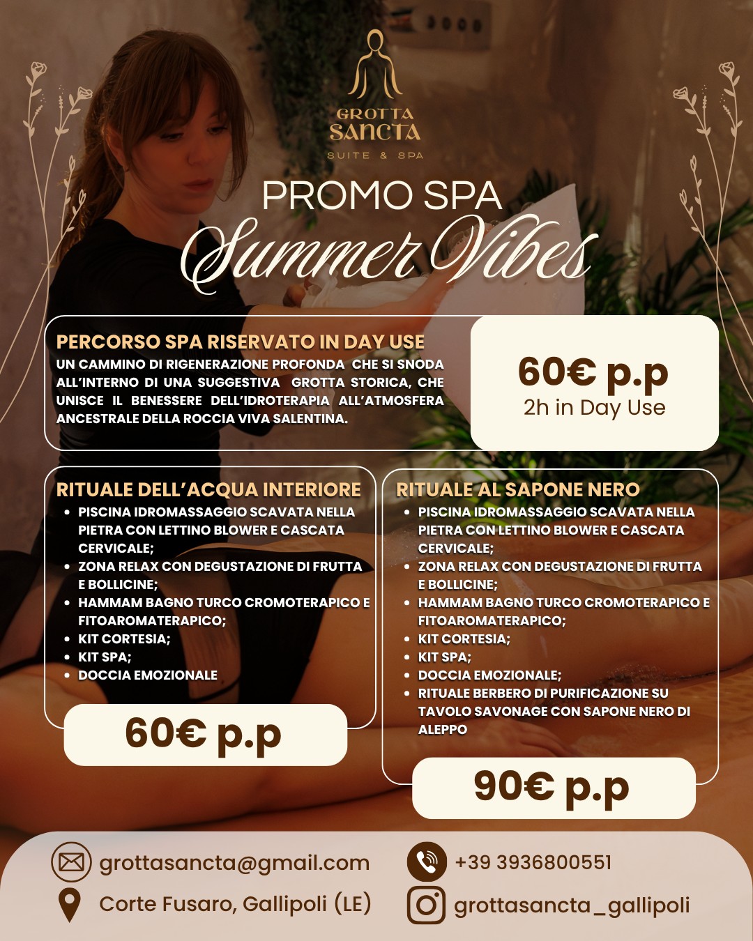 Grotta Sancta Suite&SPA Gallipoli Facebook ad: Concedetevi il vostro momento di relax tra le…
