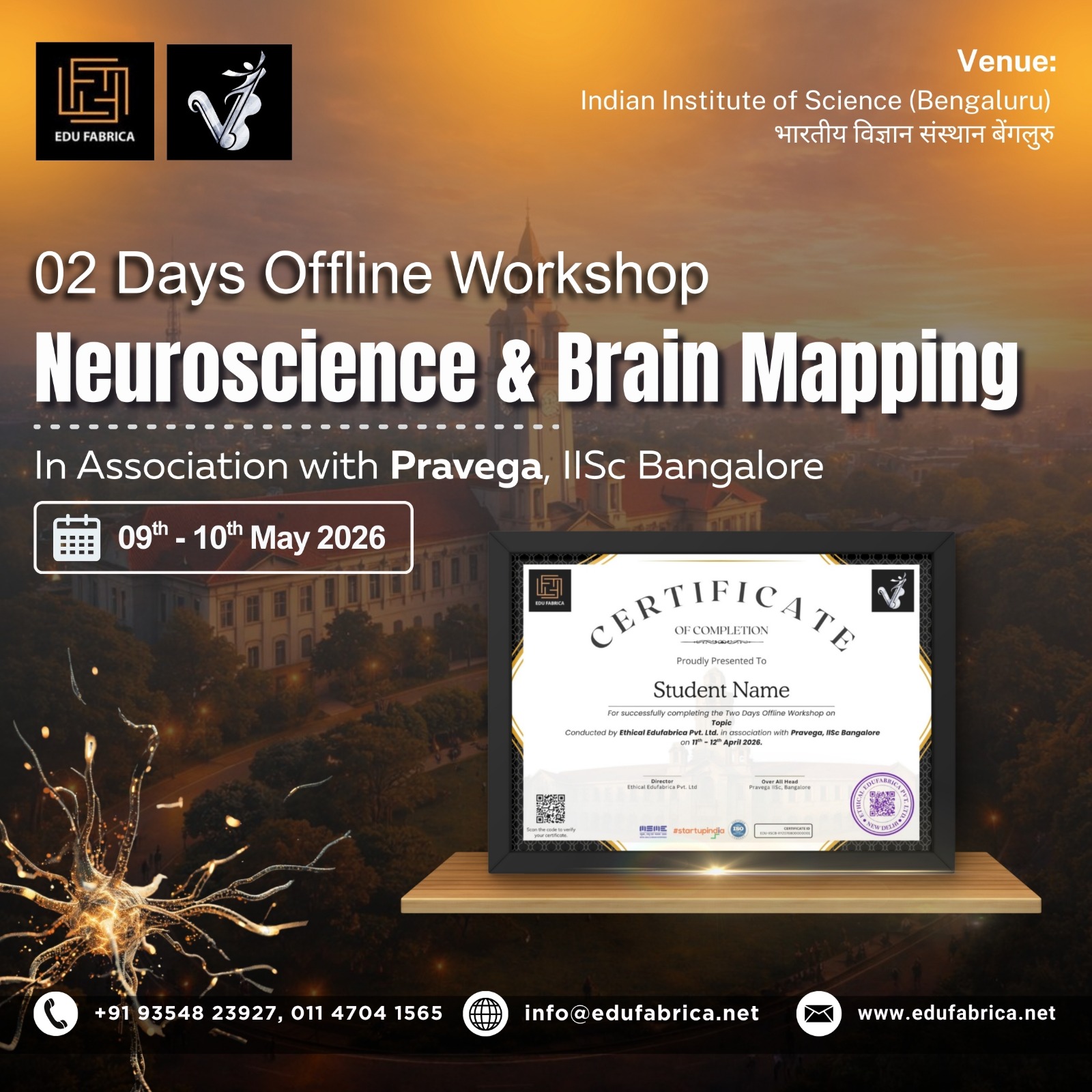 EduFabrica Facebook ad: Two Days Offline Workshop NEUROSCIENCE & BRAIN MAPPING…