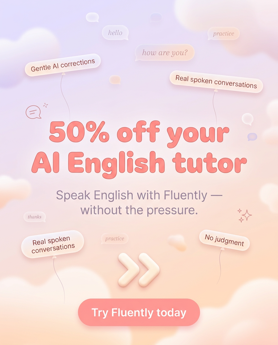 Fluently - AI English Tutor Facebook ad: Take the quiz