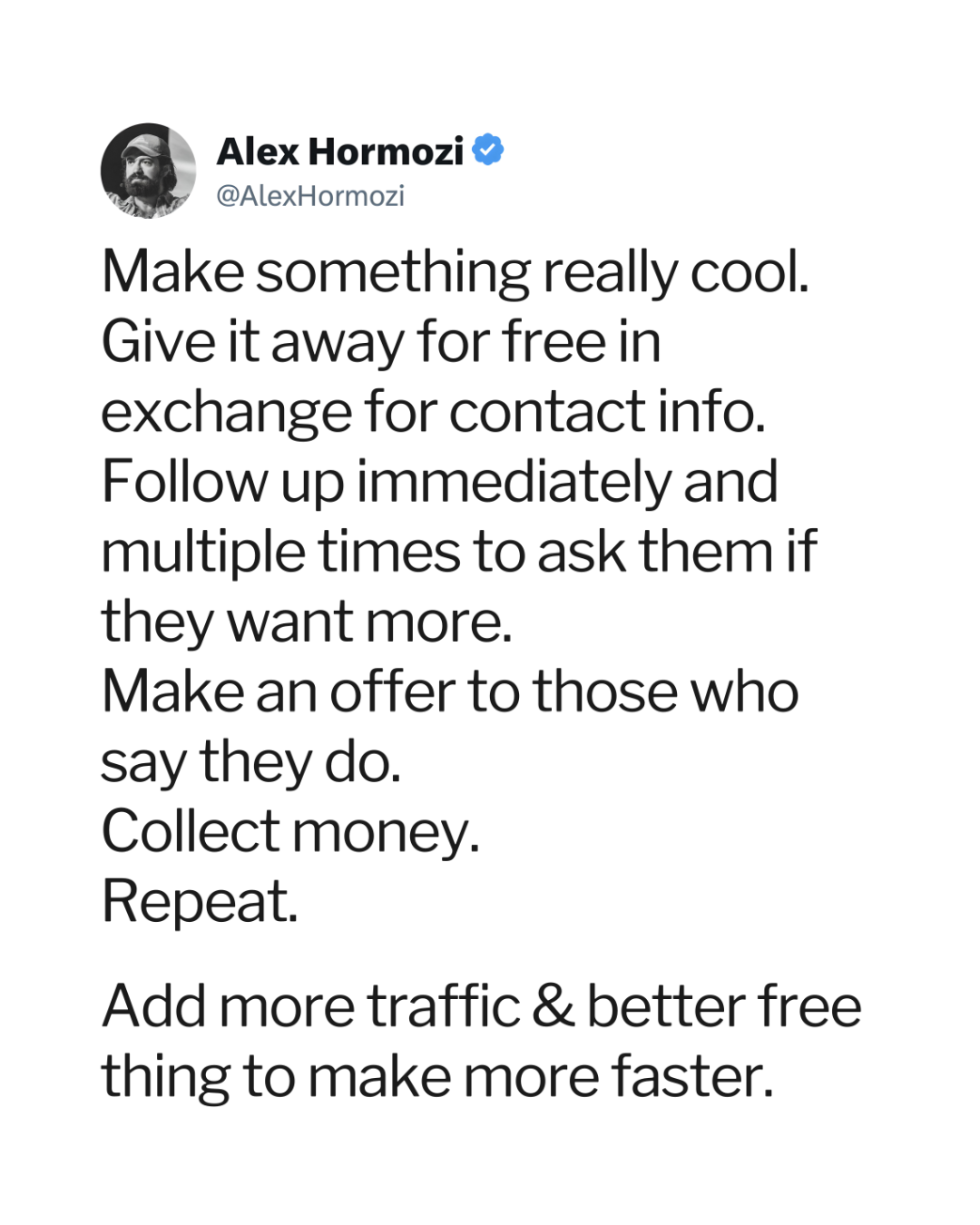 Alex Hormozi Facebook ad