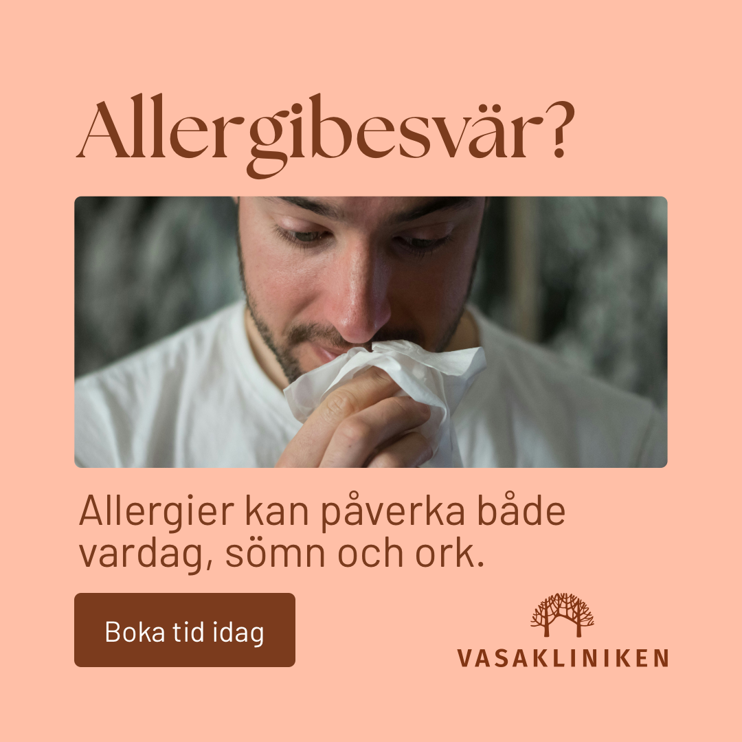Vasakliniken Göteborg Facebook ad: Besväras du av allergi?