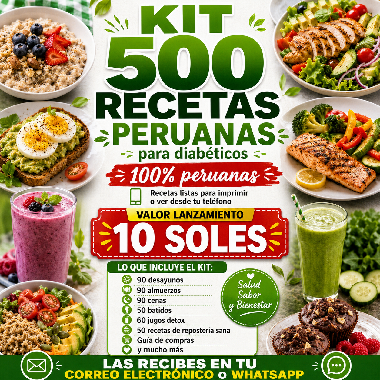 LipsFast Facebook ad: +500 Recetas para Diabéticos