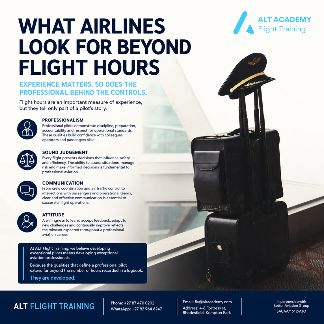 Alt. Academy Facebook ad: From Student Pilot to Airline Professional.
