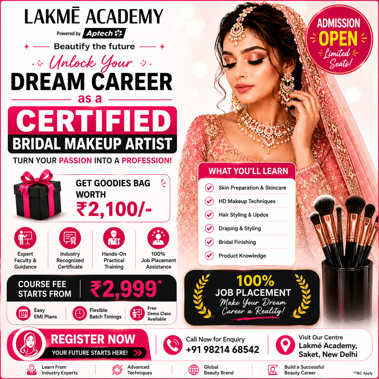 Lakme Academy Saket Facebook ad: Get A Free Demo & Consultant!