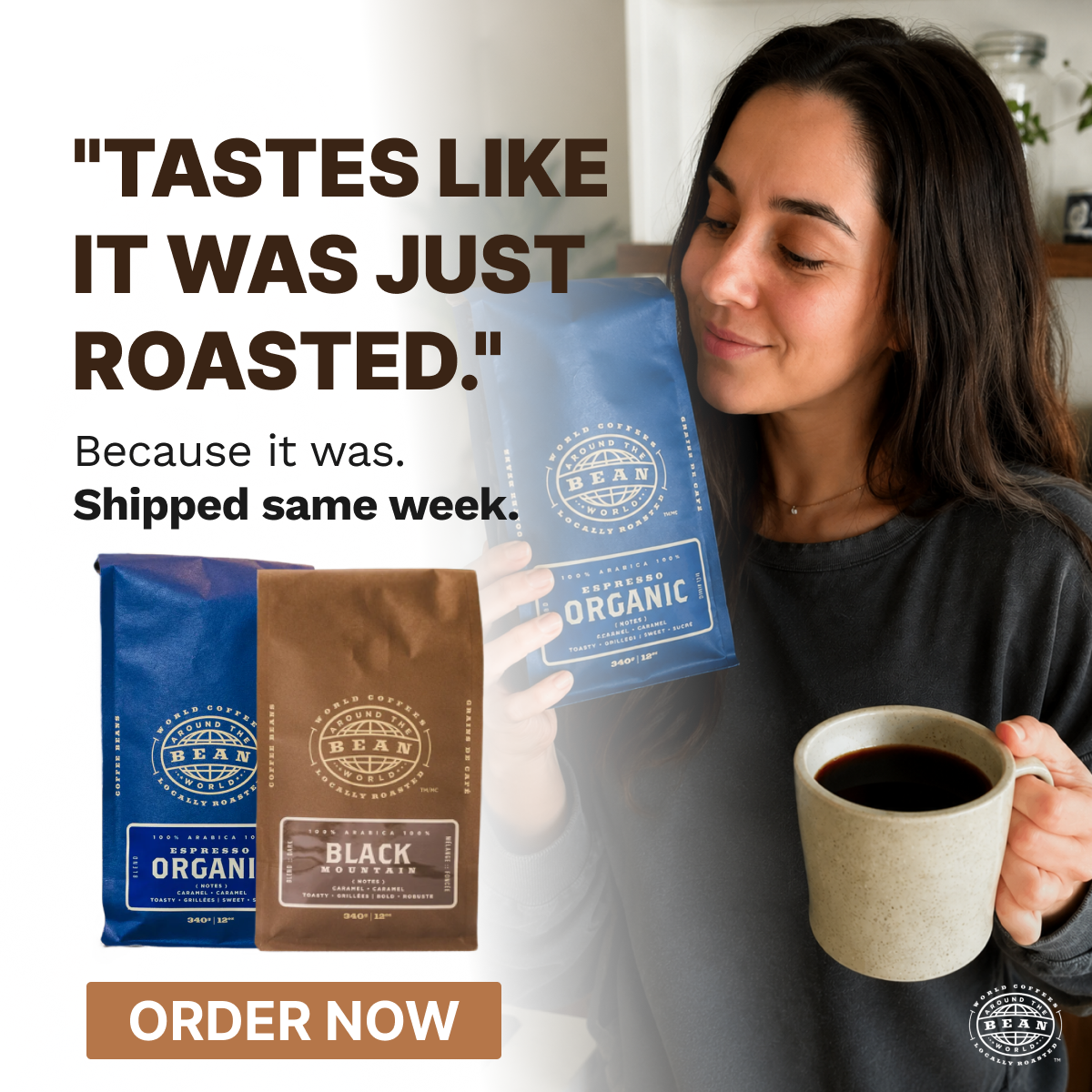 Bean Around the World Coffees Facebook ad