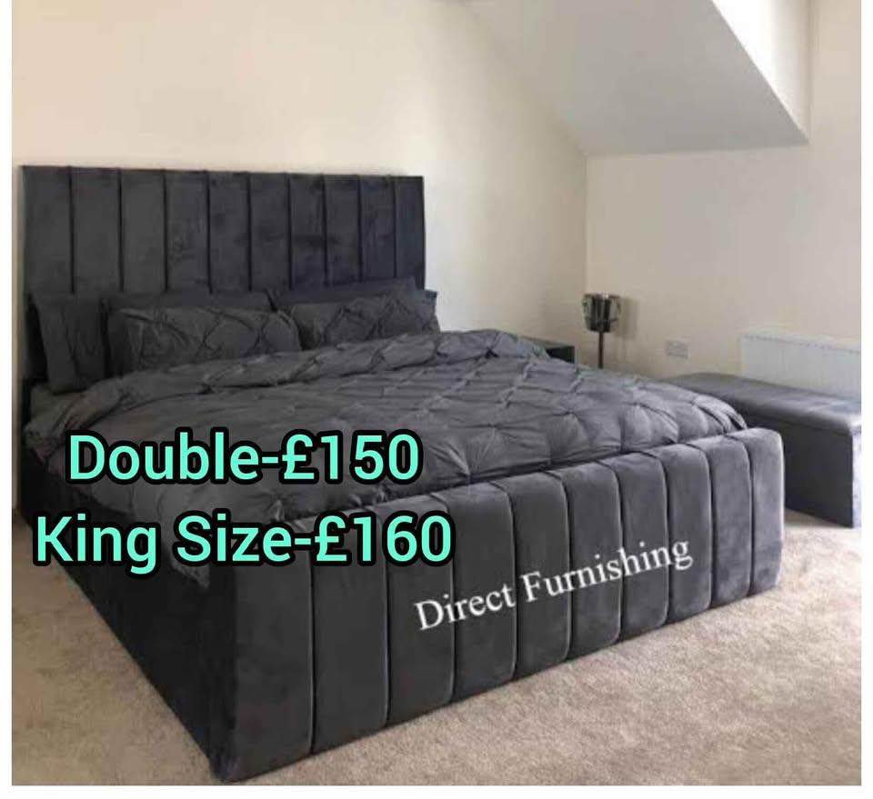 Ahmad Hassan Facebook ad: Plush Black Panel bed ~ Single 3FT Small Double 4FT Double…
