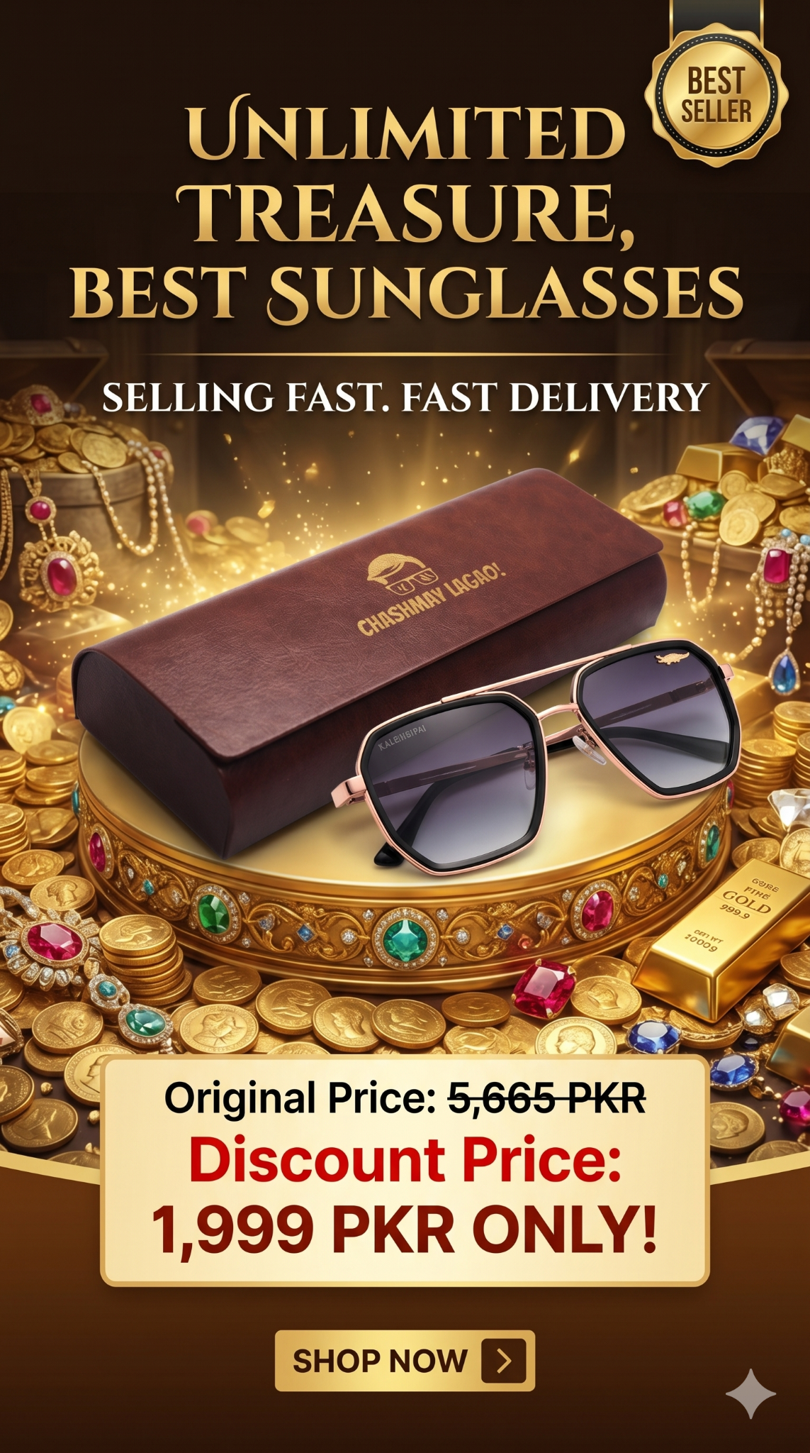 Chashmay Lagao Facebook ad: Luxury Sunglasses, Only 1,999 PKR