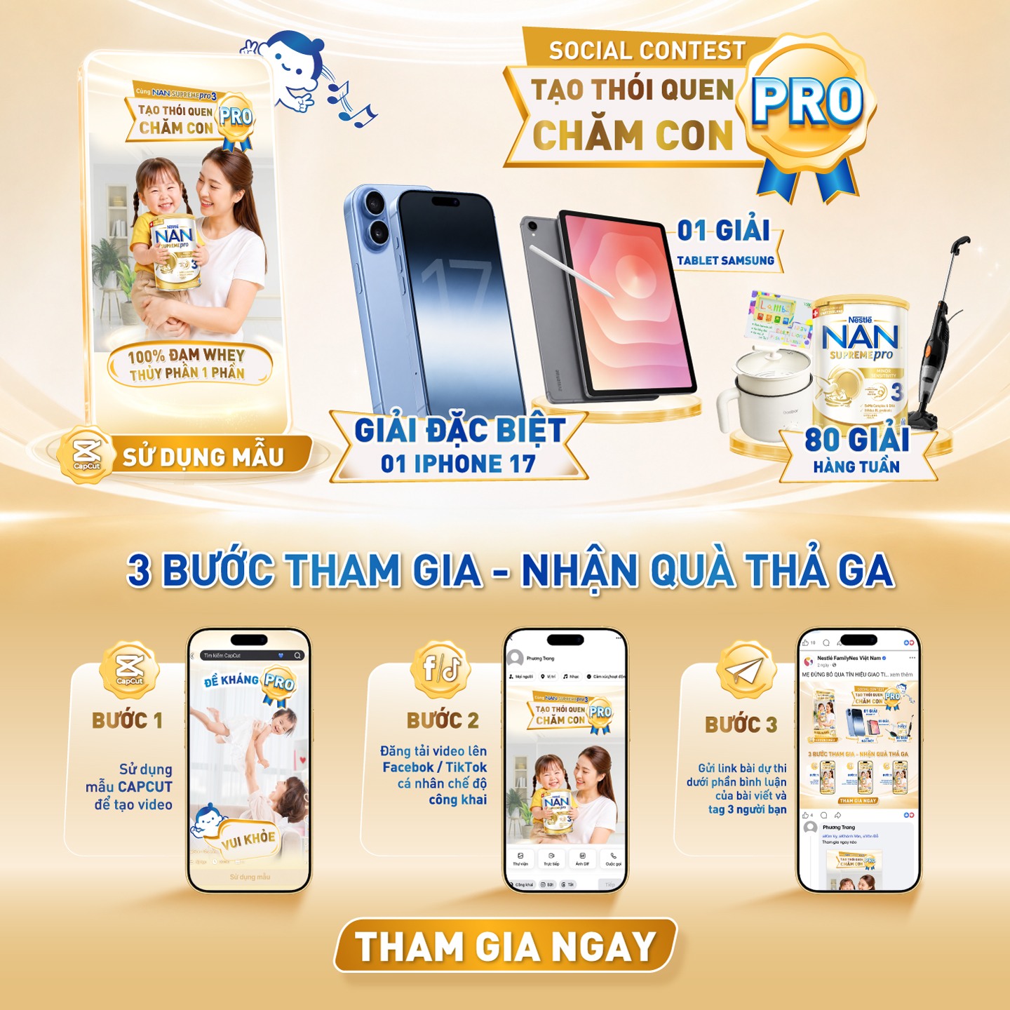 Nestlé FamilyNes Việt Nam Facebook ad: [MINIGAME] MẸ TẠO THÓI QUEN CHĂM CON PRO…
