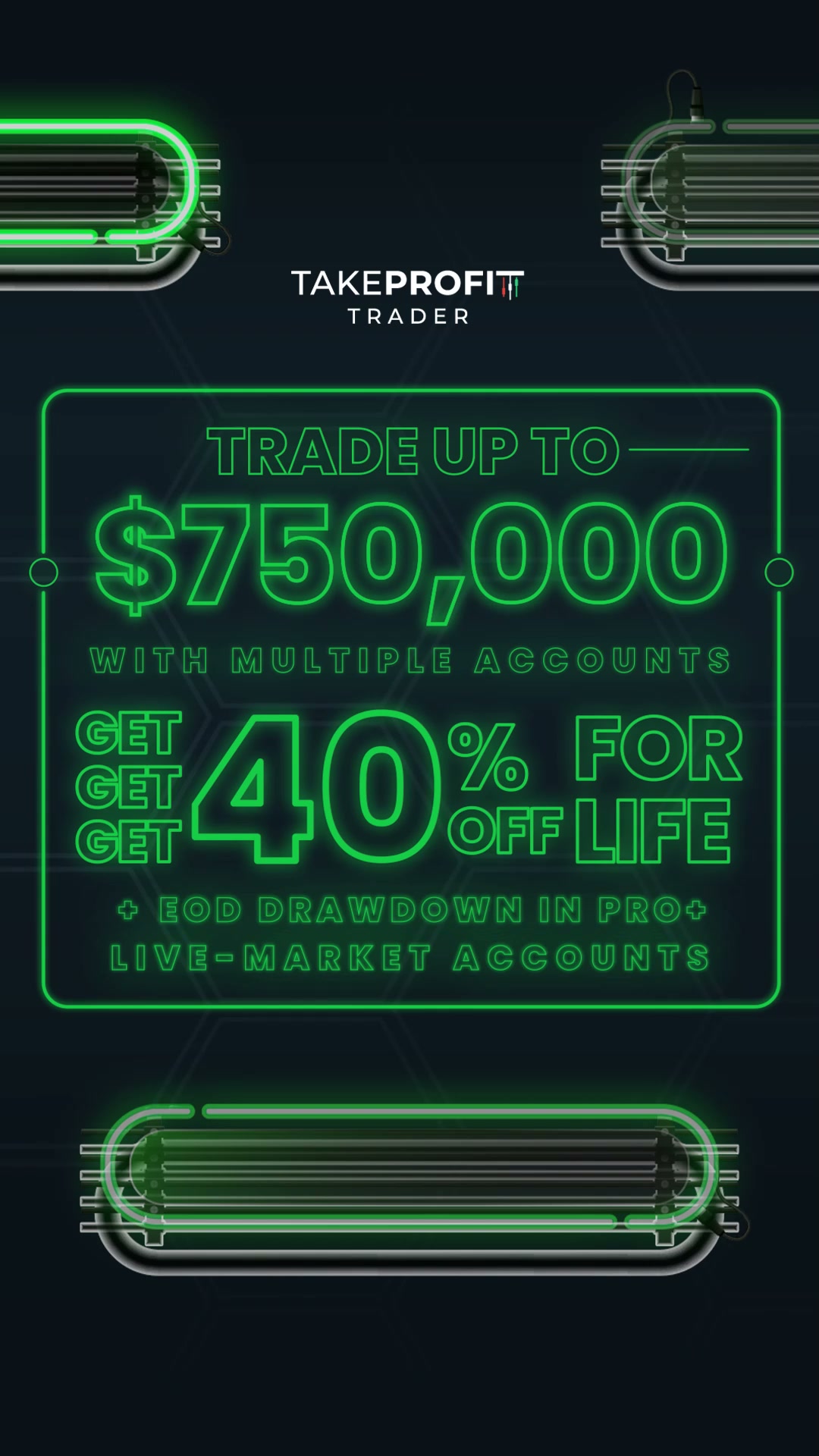 Take Profit Trader Facebook ad: 3-Day Test + No Activation Fee