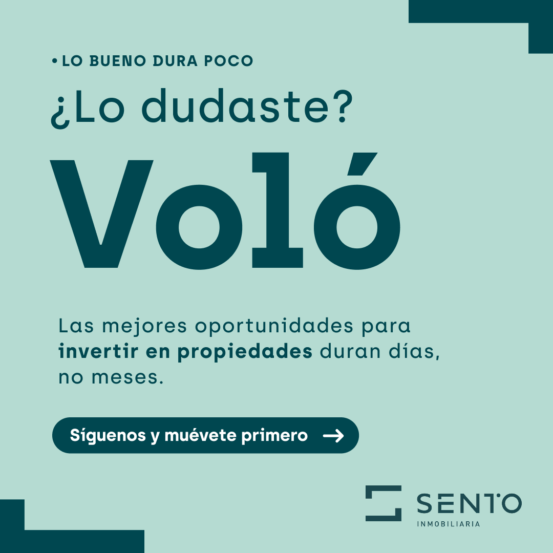 Sento Inmobiliaria Facebook ad: En inversión inmobiliaria, enterarte antes puede marcar la…