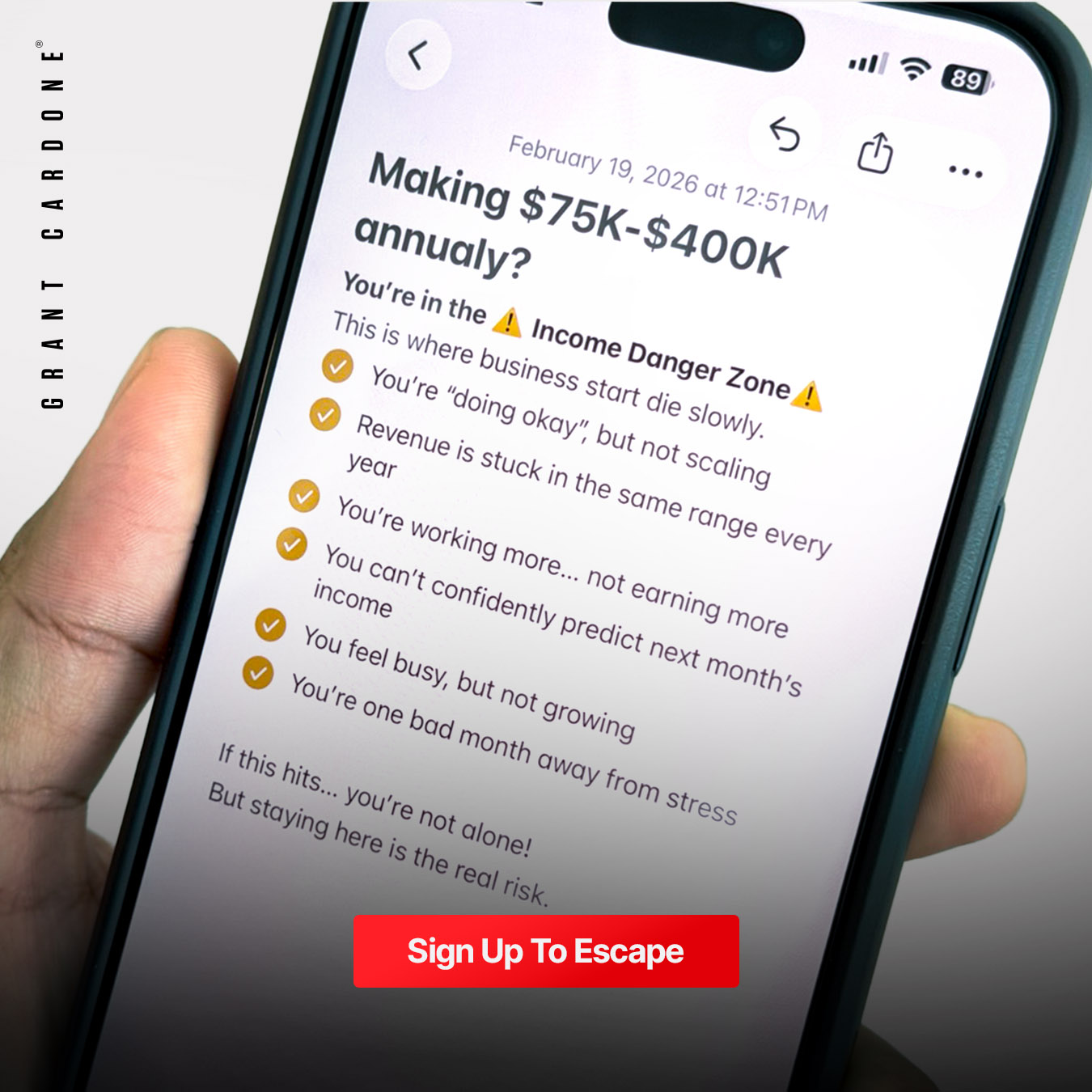 Grant Cardone Enterprises Facebook ad