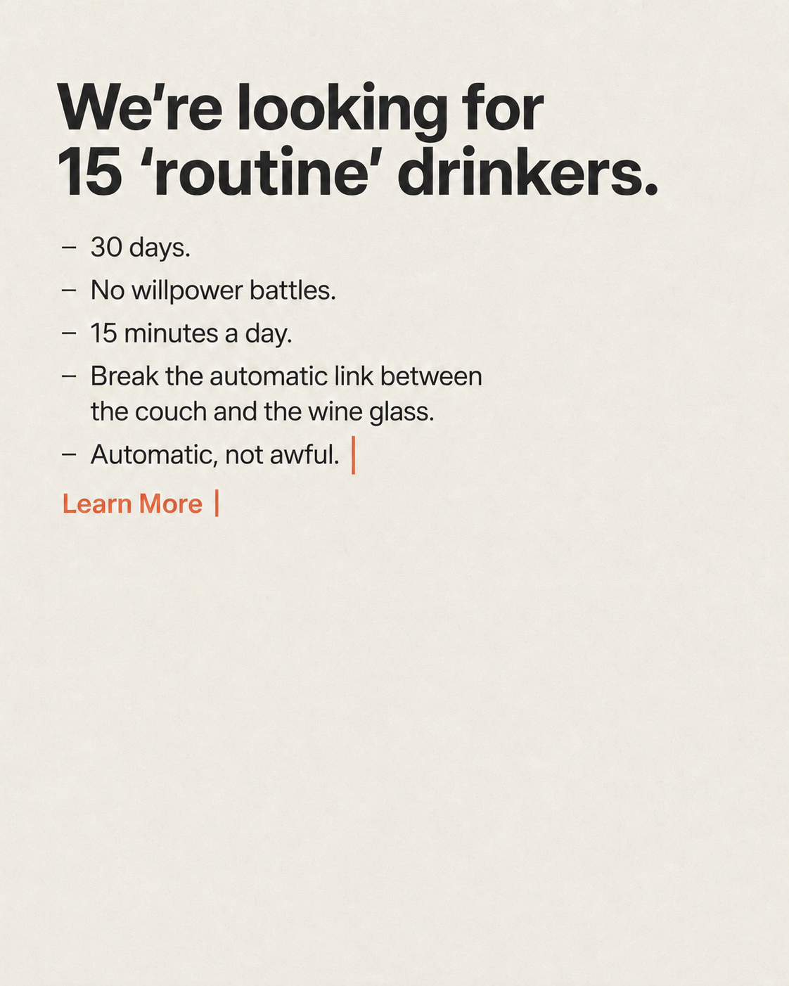 Hypnosis to Stop Drinking Facebook ad