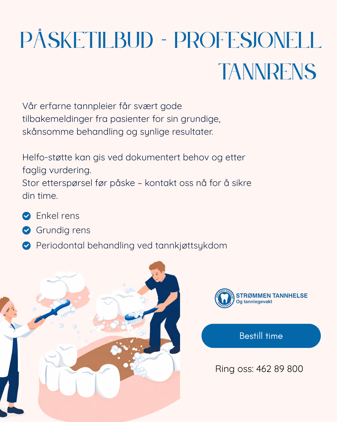 Strømmen.tannhelse Facebook ad: Påsketilbud, Profesjonell tannrens