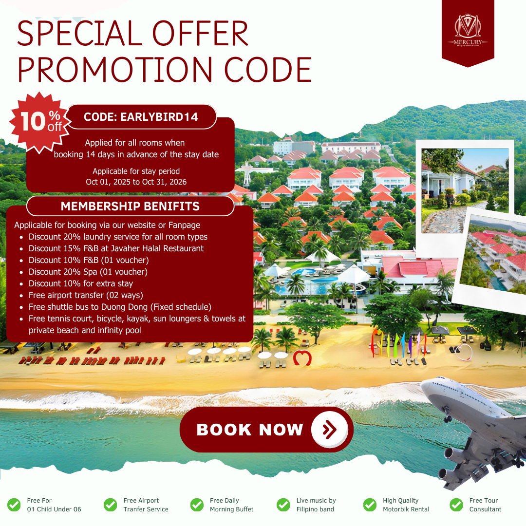 Mercury Phu Quoc Resort & Villas Facebook ad: Experience the perfect tropical getaway at Mercury Phu…