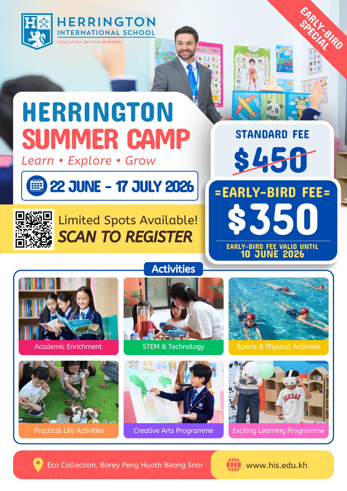 Herrington International School Facebook ad: Learn. Explore. Grow.