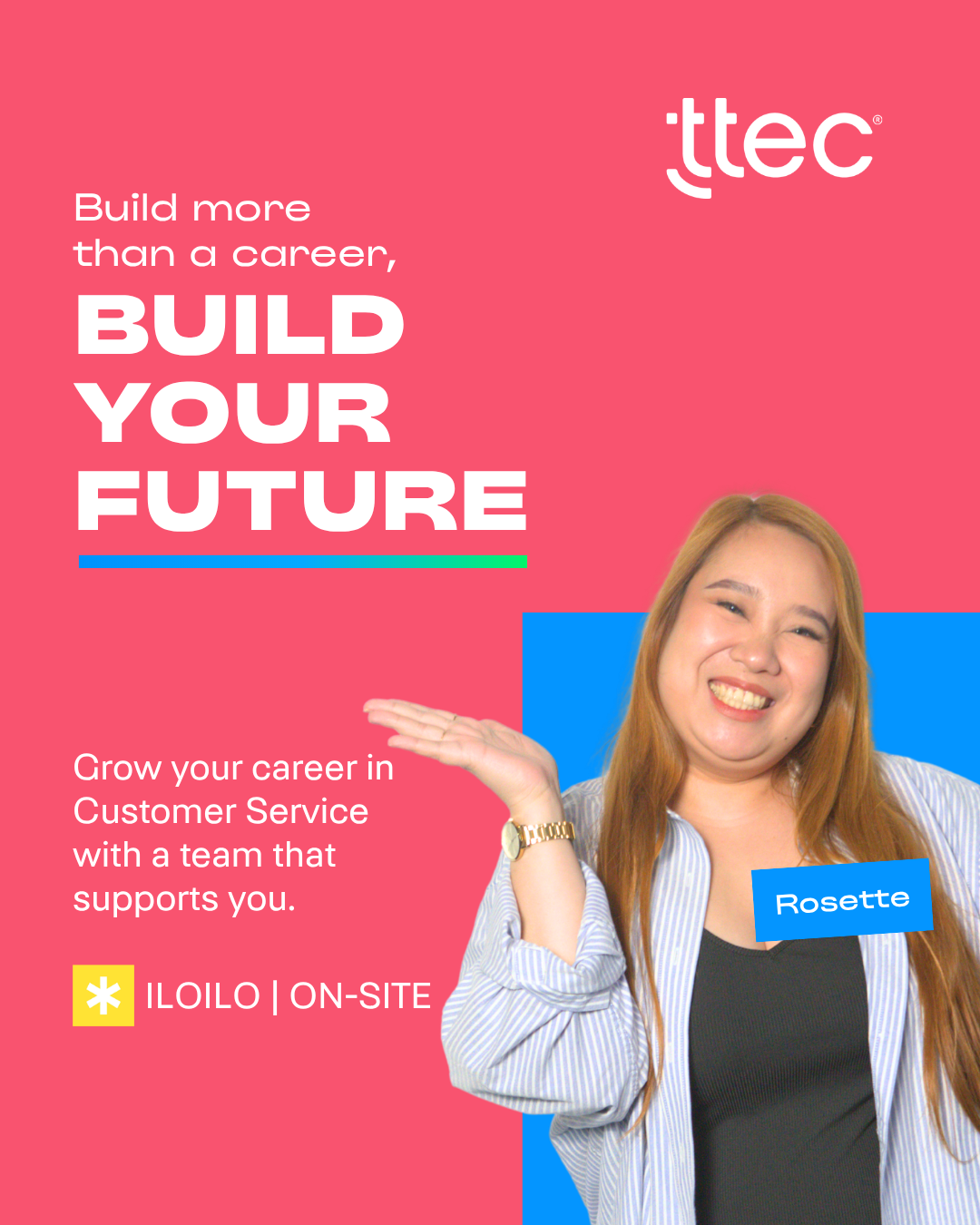 TTEC Philippines Facebook ad: Meaningful Work Starts With a Supportive Team