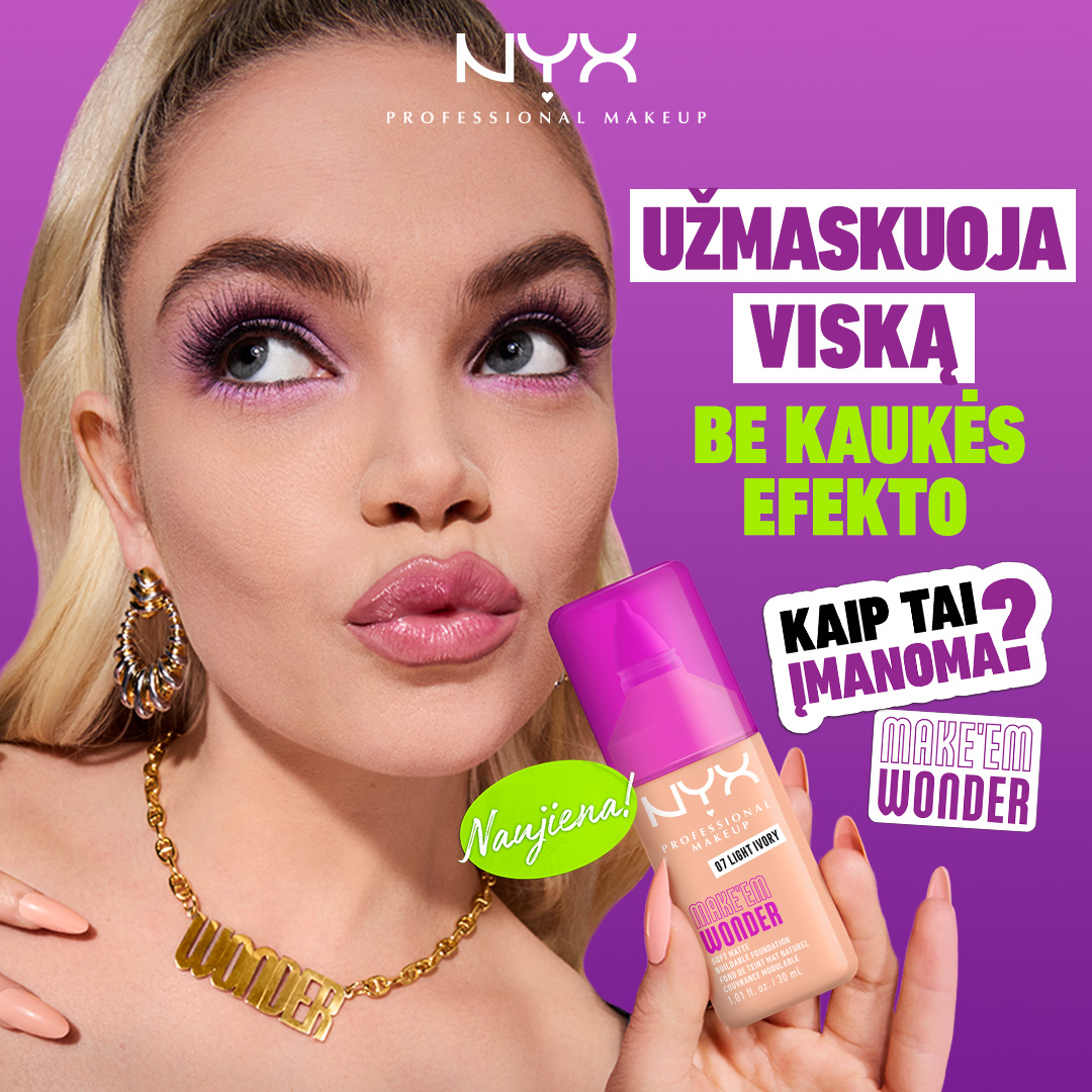 NYX Professional Makeup Lietuva Facebook ad: Pilnas maskavimas, natūralus efektas!