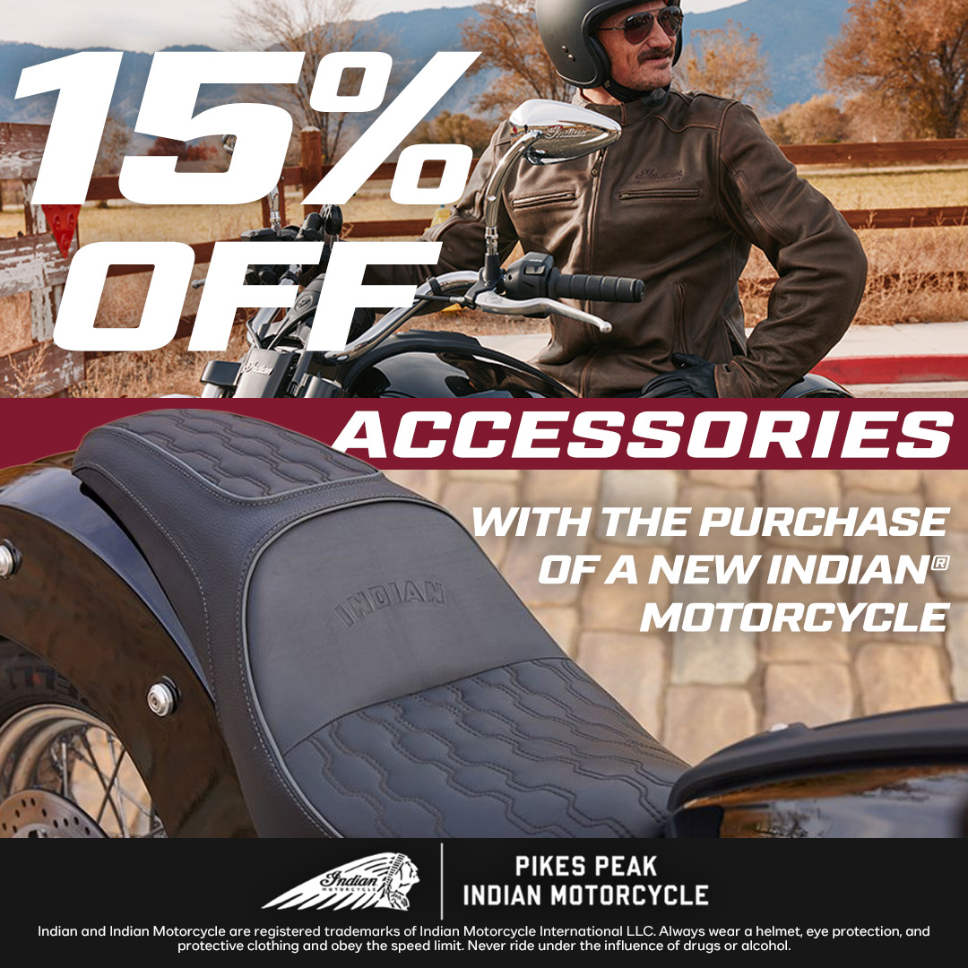 Pikes Peak Indian Motorcycle Facebook ad: Deals worth the ride Save big on select…