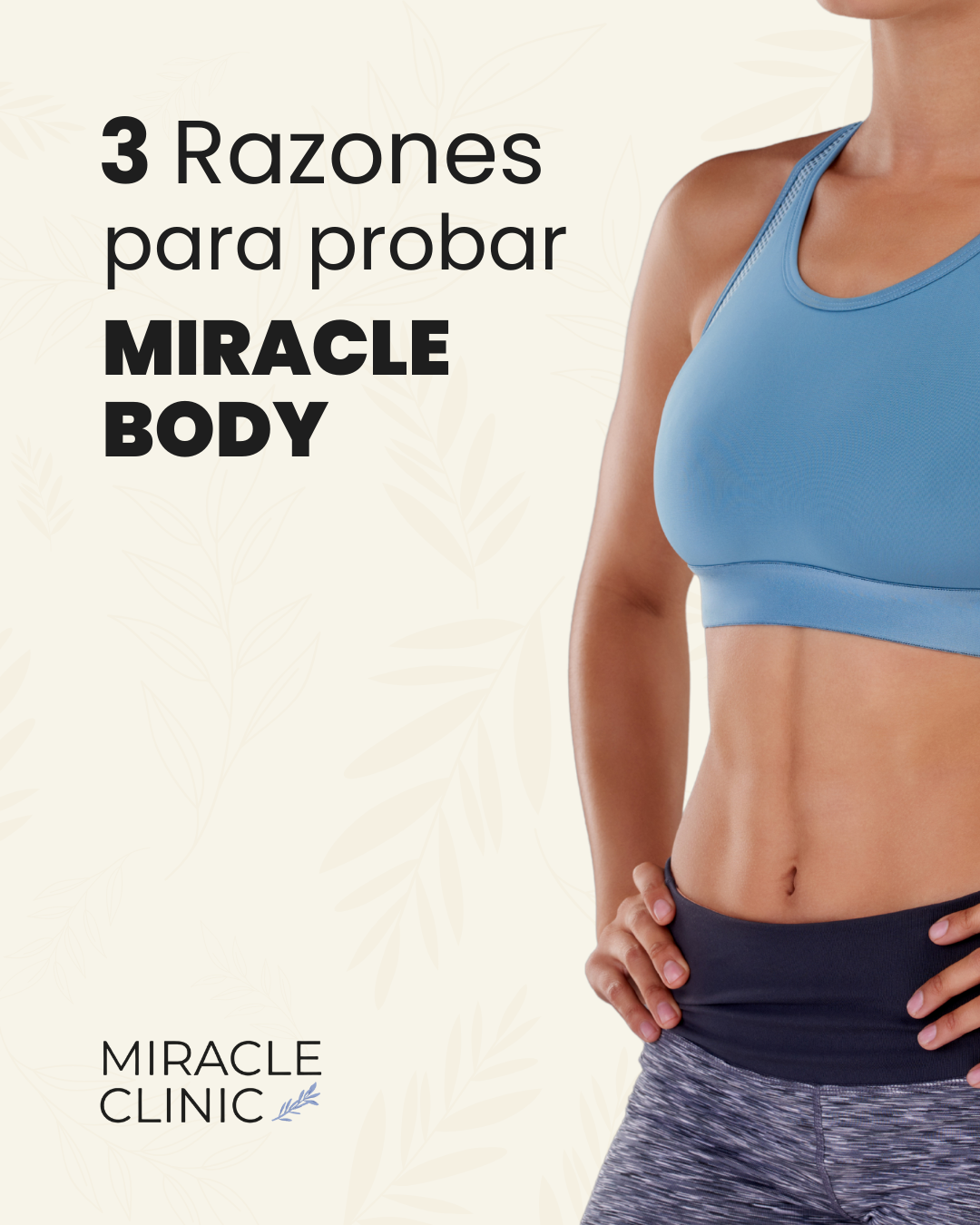 Miracle Clinic CL Facebook ad: ¿Buscas tratar el abdomen, espalda, rollitos del sostén…