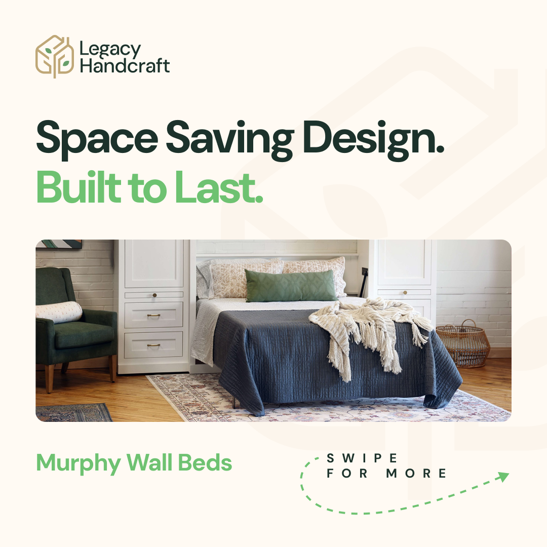 Legacy Handcraft Facebook ad: Custom Murphy bed built to order with Amish…