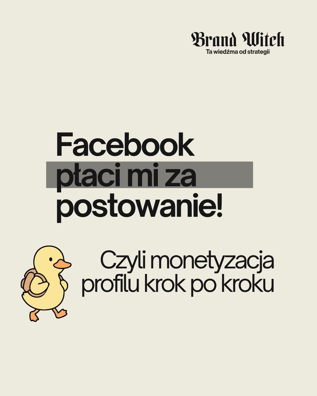 Brand Witch Facebook ad: Facebook naprawdę płaci za postowanie.