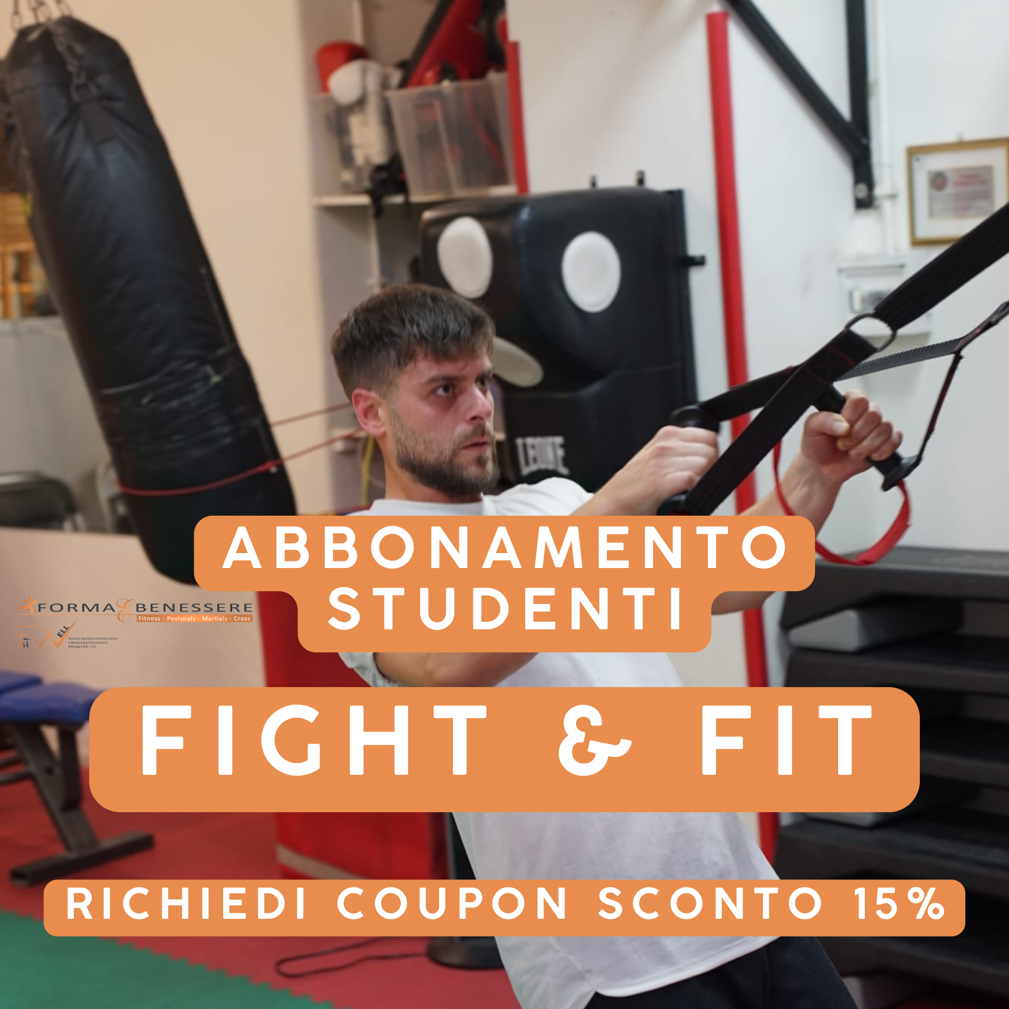 Palestra Forma & Benessere Facebook ad: Basta noia. Entra nel FIGHT & FIT