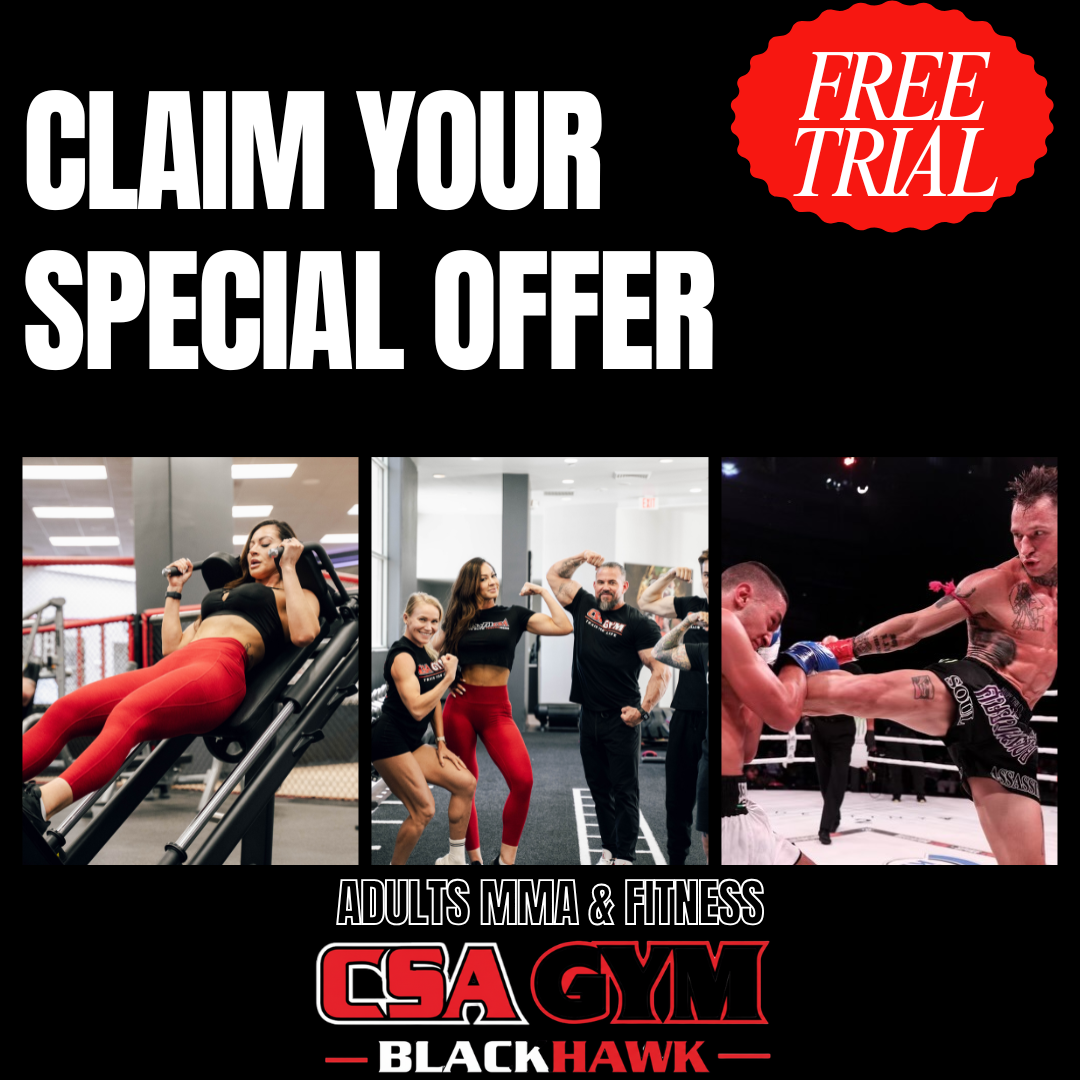 CSA Gym Blackhawk Facebook ad: FREE TRIAL OFFER