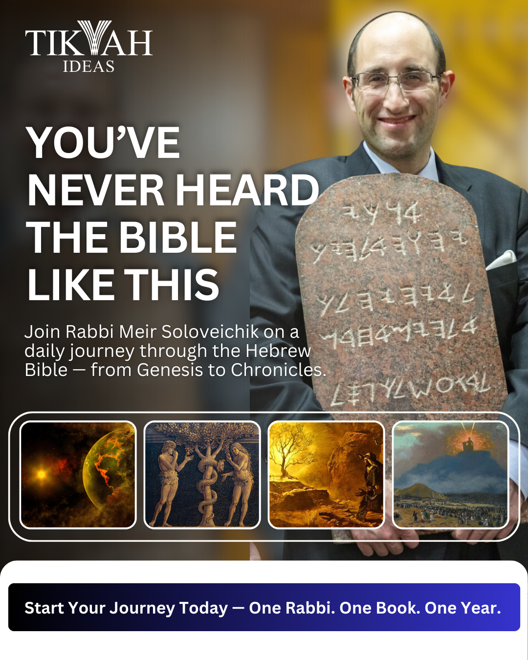 Rabbi Meir Soloveichik Facebook ad: You’ve Never Experienced the Bible Like This