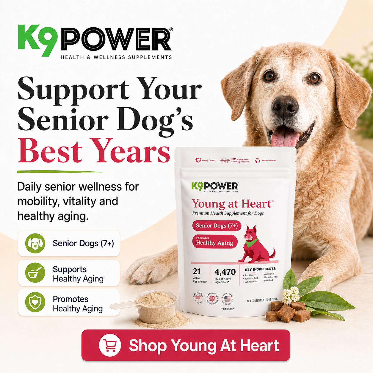 K9 Power Health & Wellness Supplements Facebook ad: 1,000,000 Units Sold