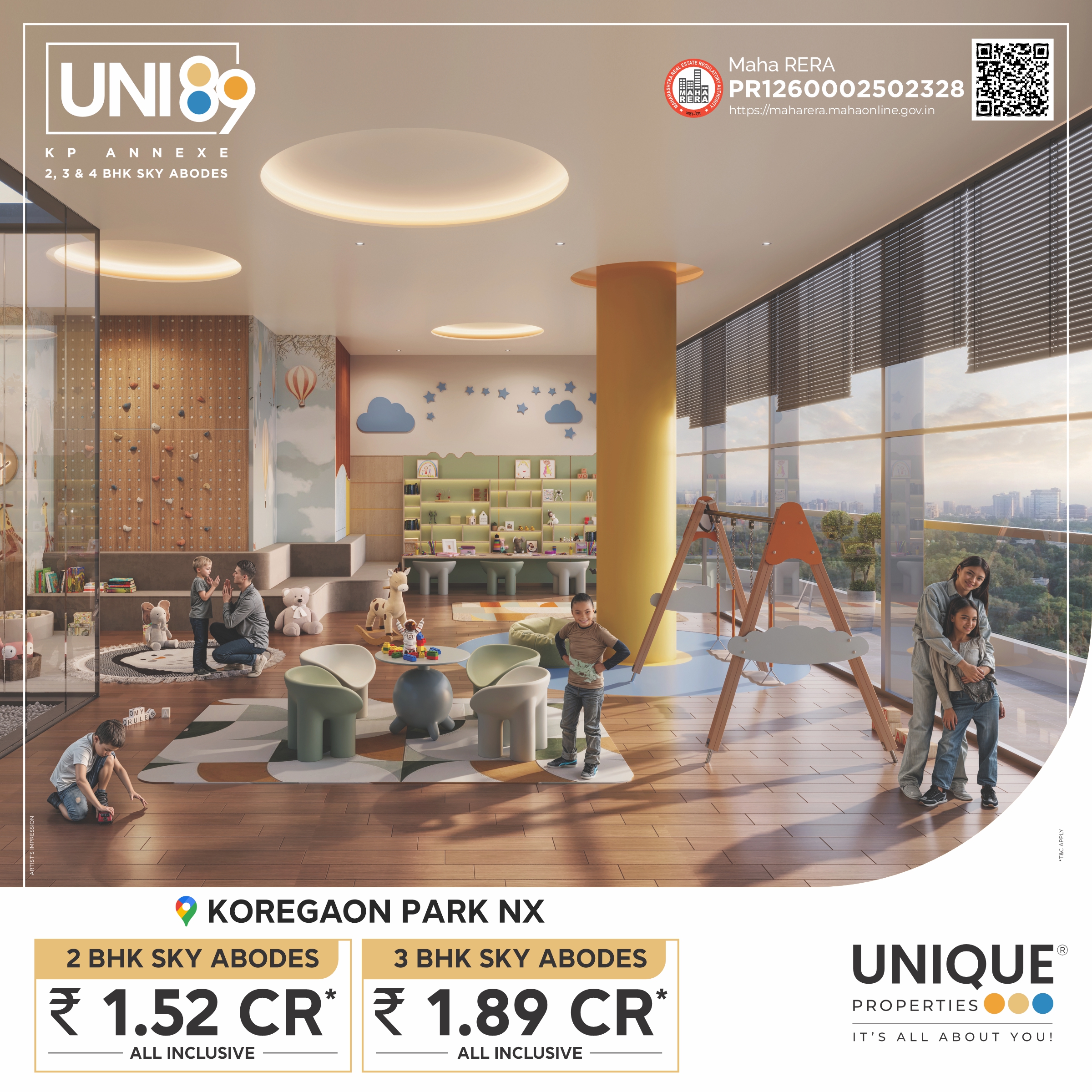 Unique Properties Facebook ad: 2 & 3 BHK @ Koregaon Park NX | 1.52 Cr* a.i. onwards