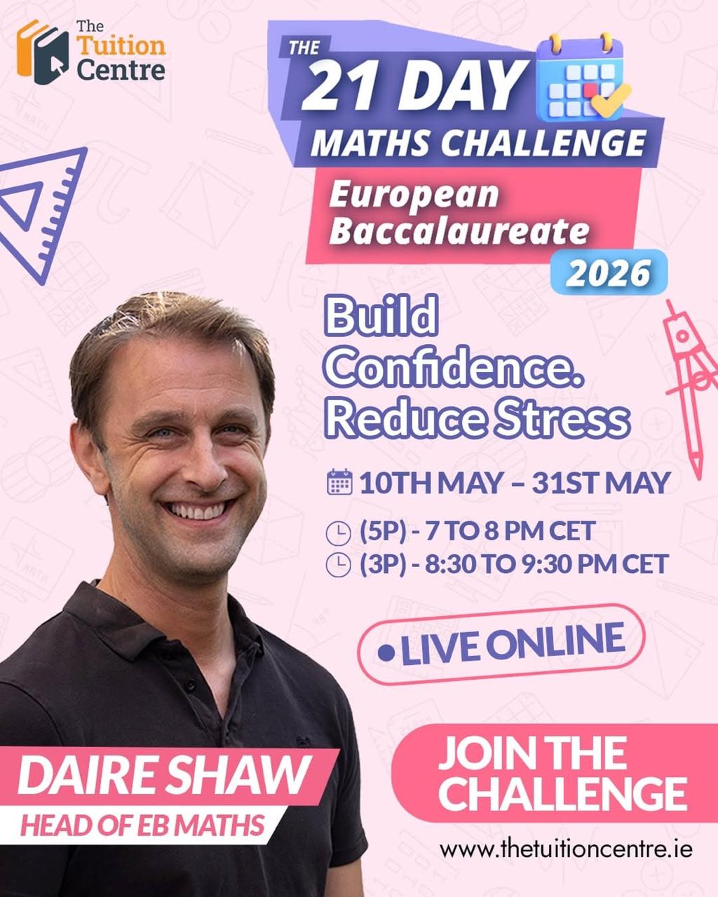 The Tuition Centre Facebook ad: European Baccalaureate Maths