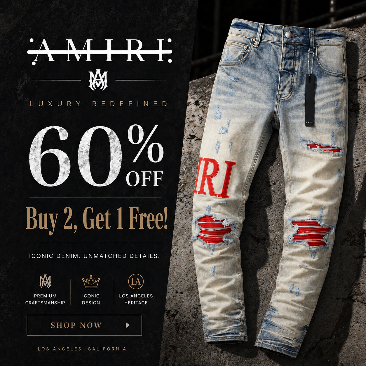 Amrjeans Facebook ad: Buy 2, Get 1 Free!
