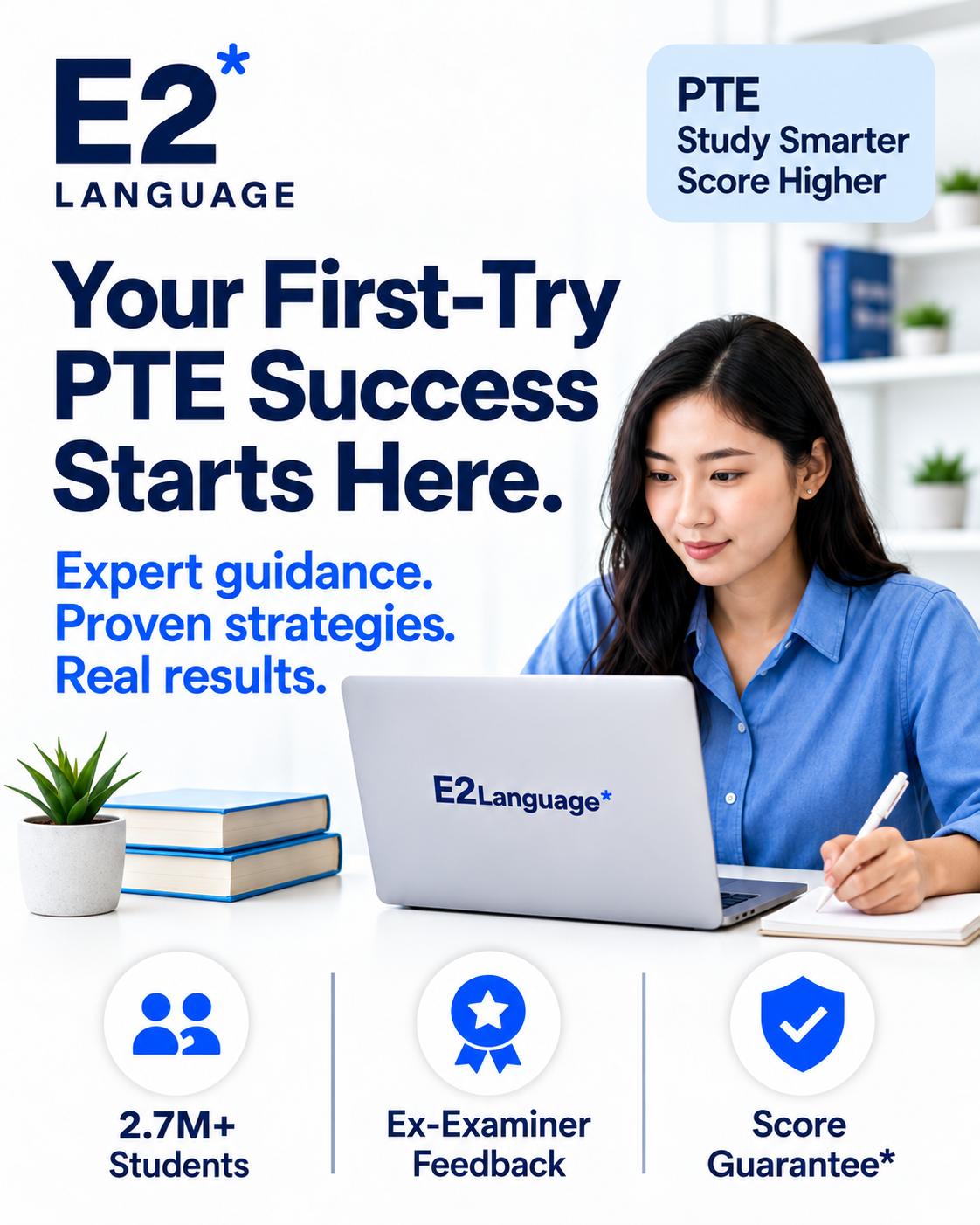 E2Language Facebook ad: Get the Expert Edge for PTE