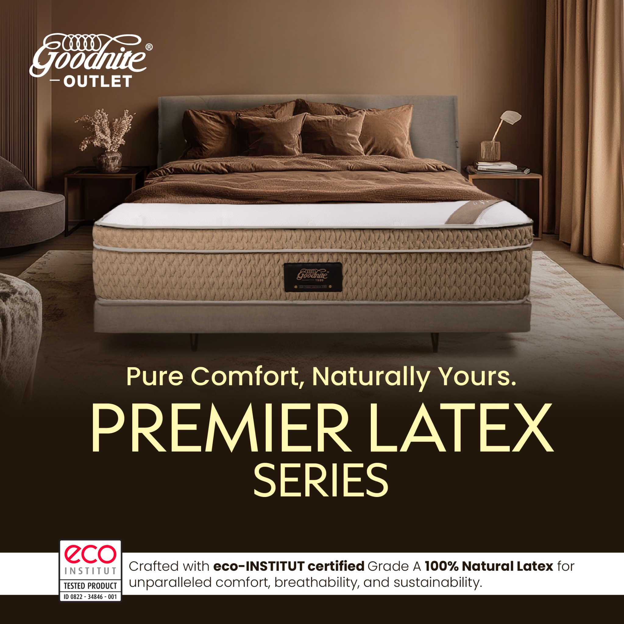 Goodnite Outlet Facebook ad: Premium Comfort. Natural Support.